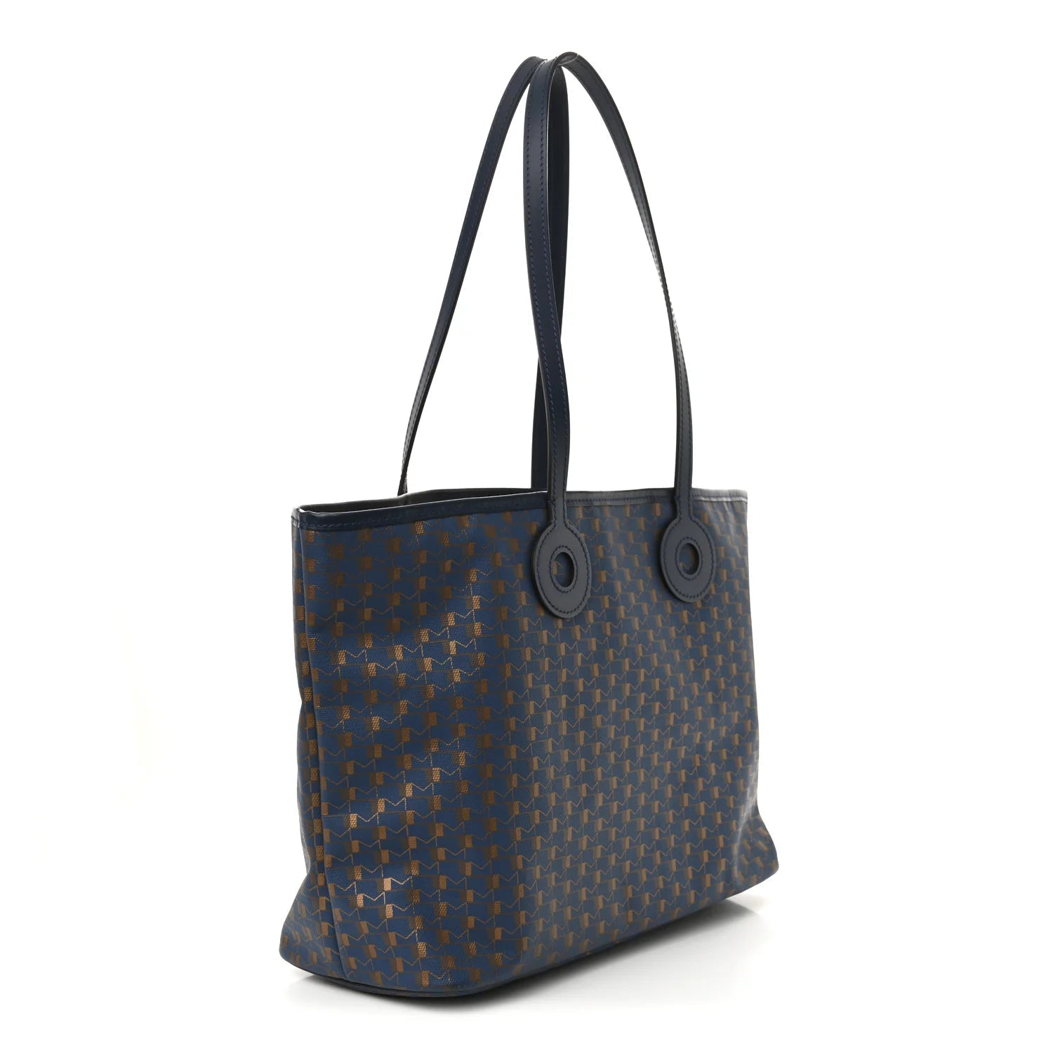 Grained Calfskin Canvas 1920 Oh! Tote Ruban MM Indigo Bronze
