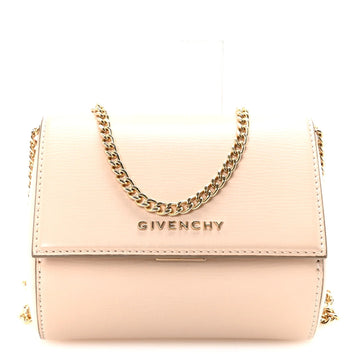 Textured Calfskin Micro Pandora Box Clutch Nude Pink