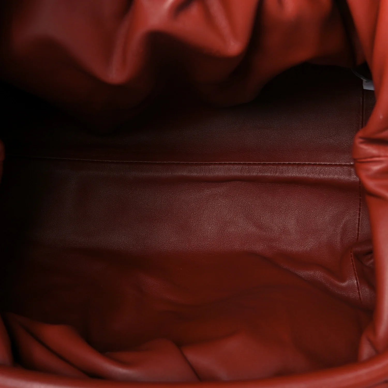 Smooth Butter Calf the Pouch Oversized Clutch Rust