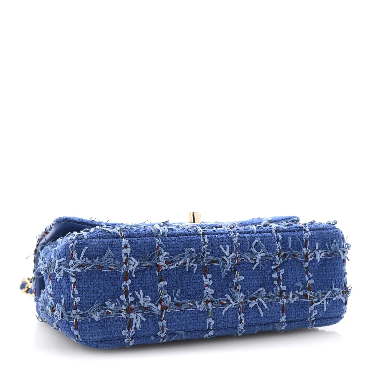 Tweed Quilted Mini Rectangular Flap Blue Multicolor
