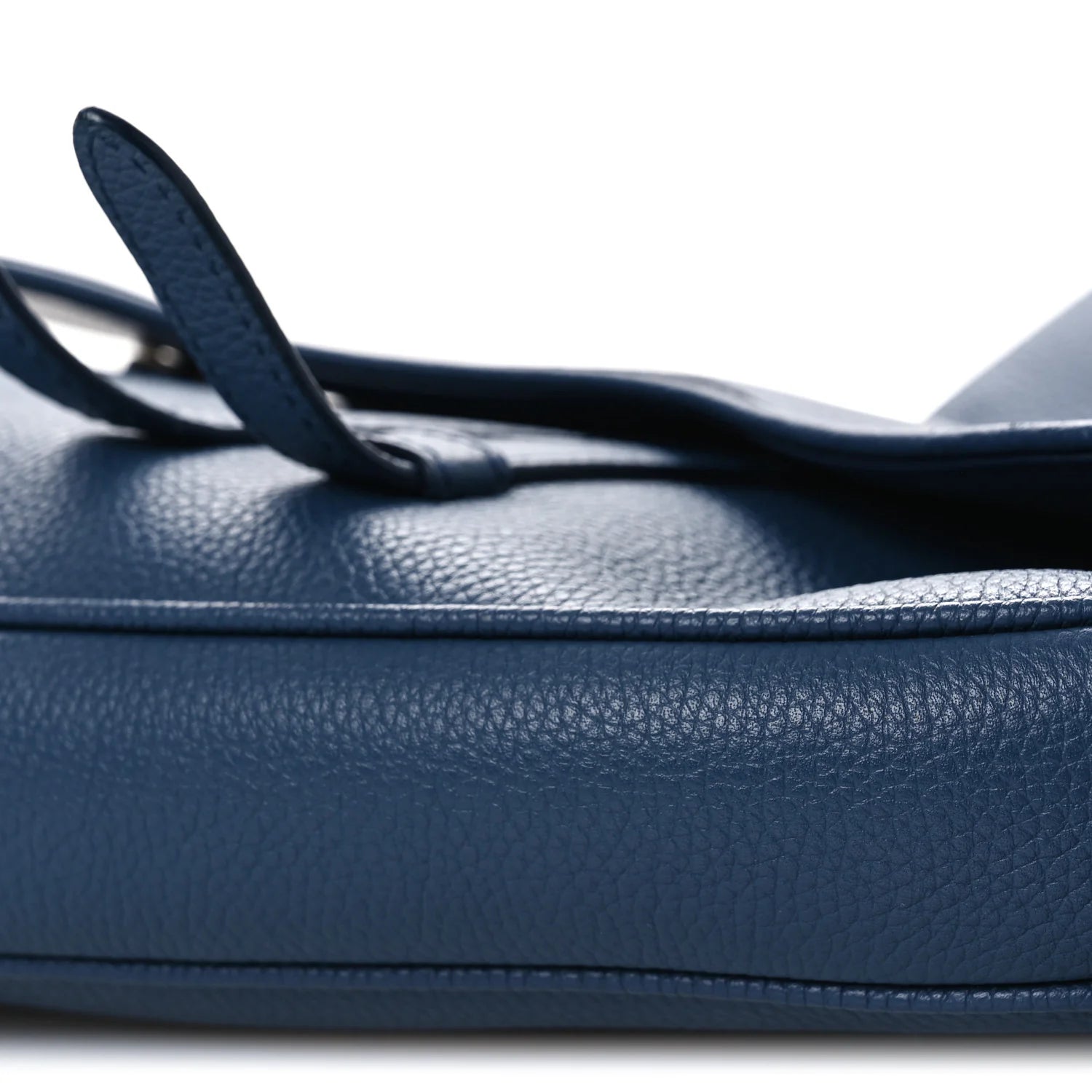 Grained Calfskin Mens Saddle Bag Navy Blue