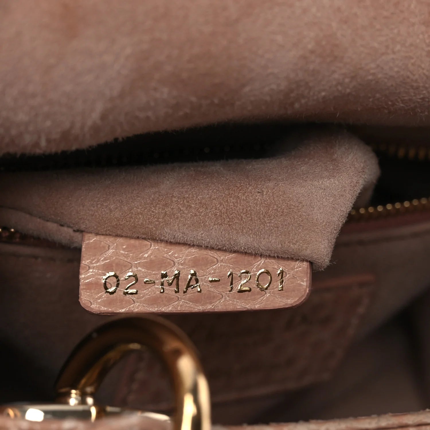 Snakeskin Mini Lady Dior Beige