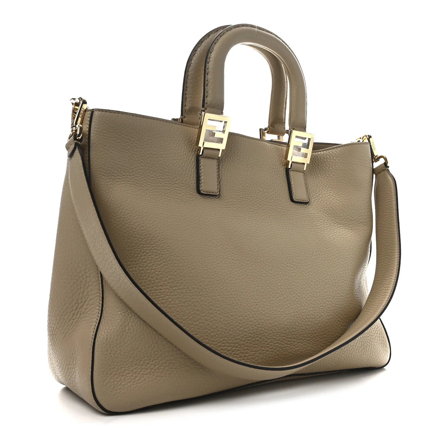 Cuoio Romano Selleria Medium FF Tote Miele Scuro