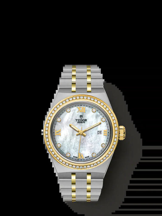 Royal, Stainless Steel, 18K Yellow Gold and Diamond-Set Dial with Diamond-Set Bezel, 28Mm, Ref# M28323-0001