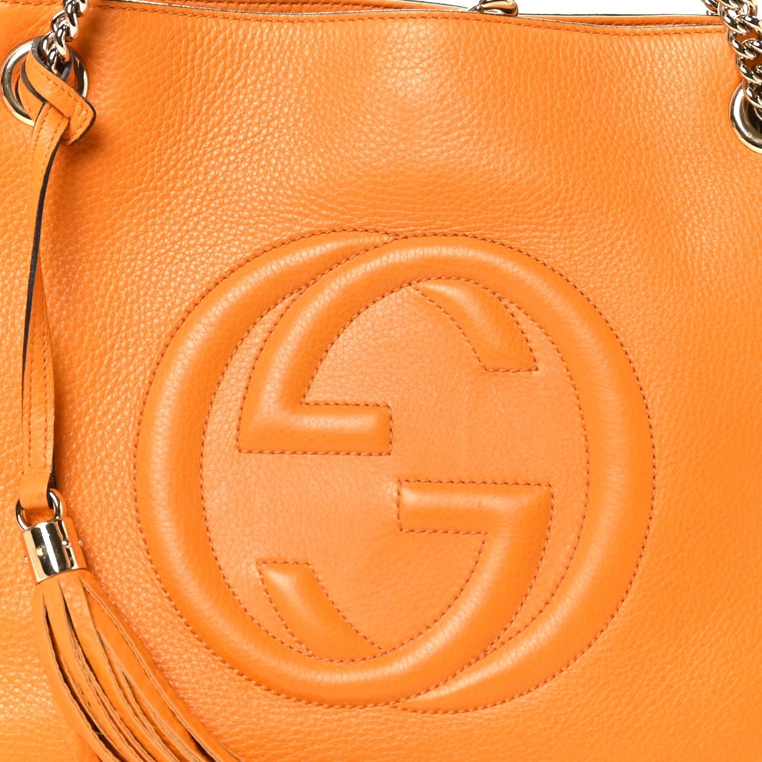 Pebbled Calfskin Medium Soho Chain Shoulder Bag Curcuma