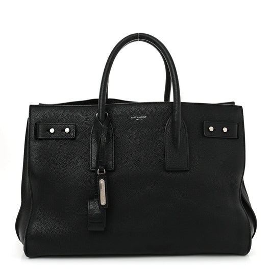 Grained Calfskin Medium Souple Sac De Jour Black