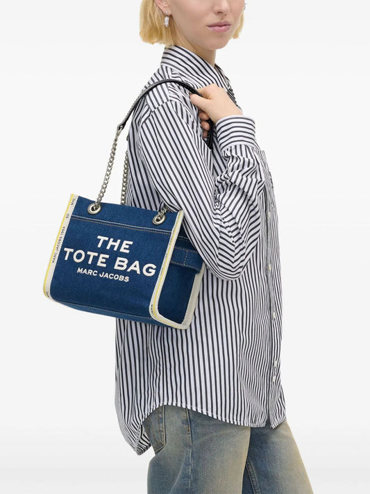 TOTE the SMALL DENIM VIVO WHITE LOGOS
