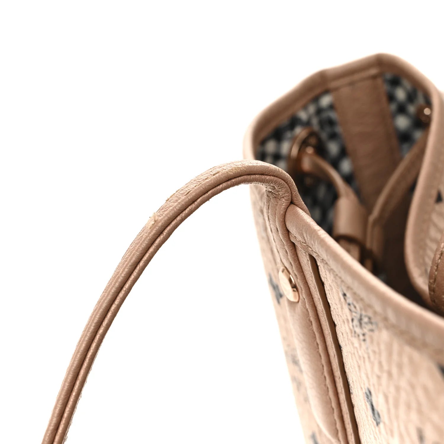 Metallic Visetos Medium Liz Reversible Shopper Tote Champagne Gold