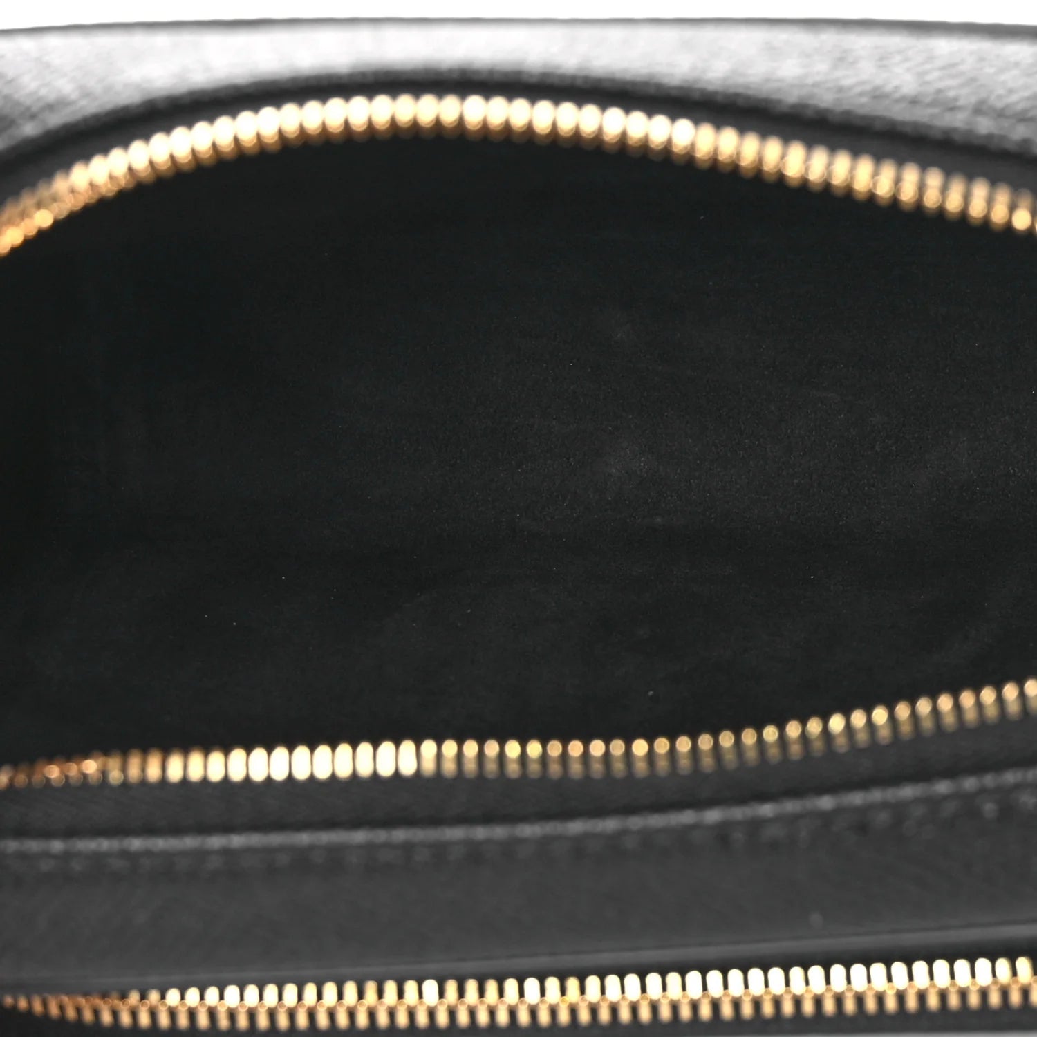 Grained Calfskin Caro Double Pouch Black