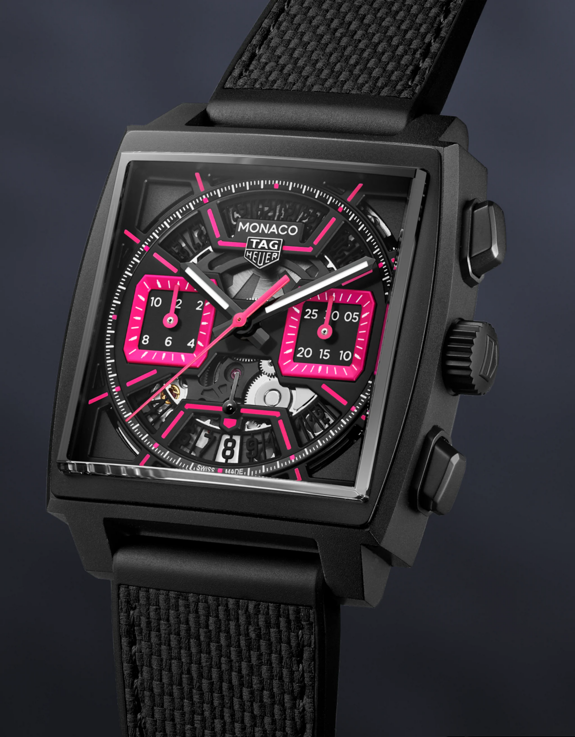 Unworn  Monaco Chronograph Skeleton, Black DLC Titanium, Automatic, 39Mm, Ref# CBL218B.FT6236, Box and Papers