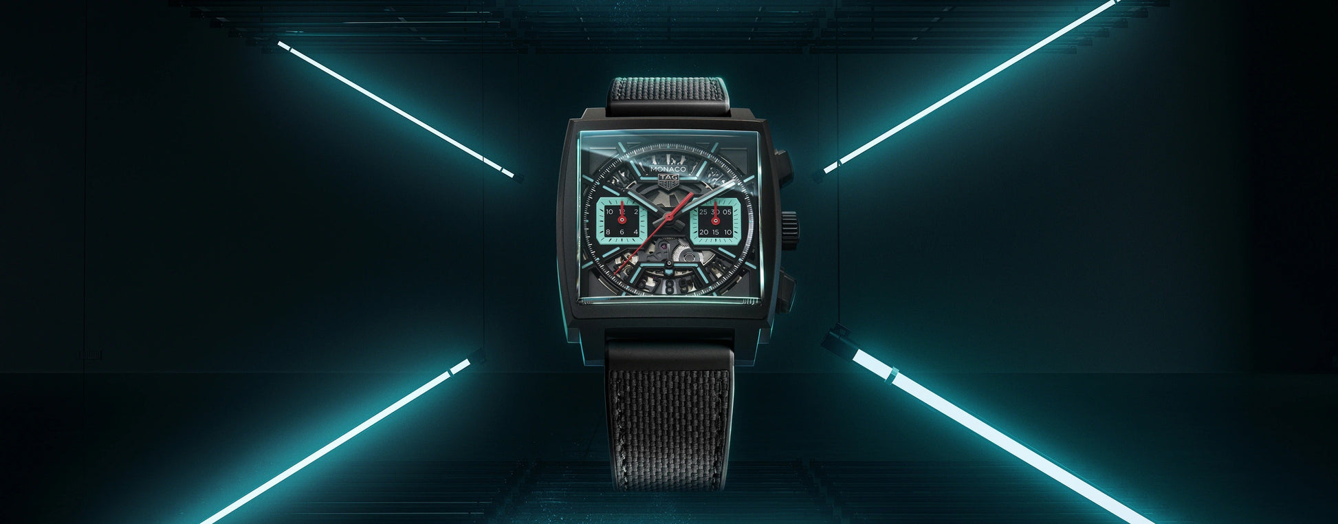 Unworn  Monaco Chronograph Skeleton, Black DLC Titanium, Automatic, 39Mm, Ref# CBL2184.FT6236, Box and Papers