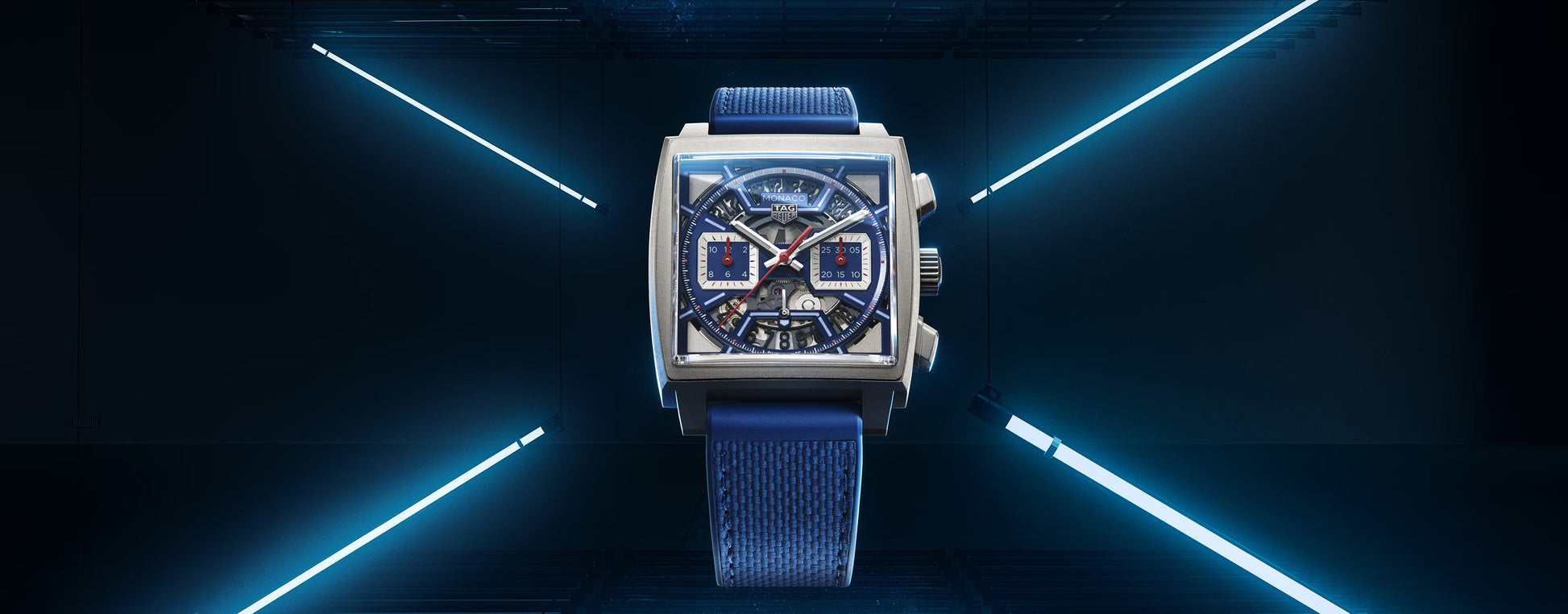 Unworn  Monaco Chronograph Skeleton, Titanium, Automatic, 39Mm, Ref# CBL2182.FT6235, Box and Papers