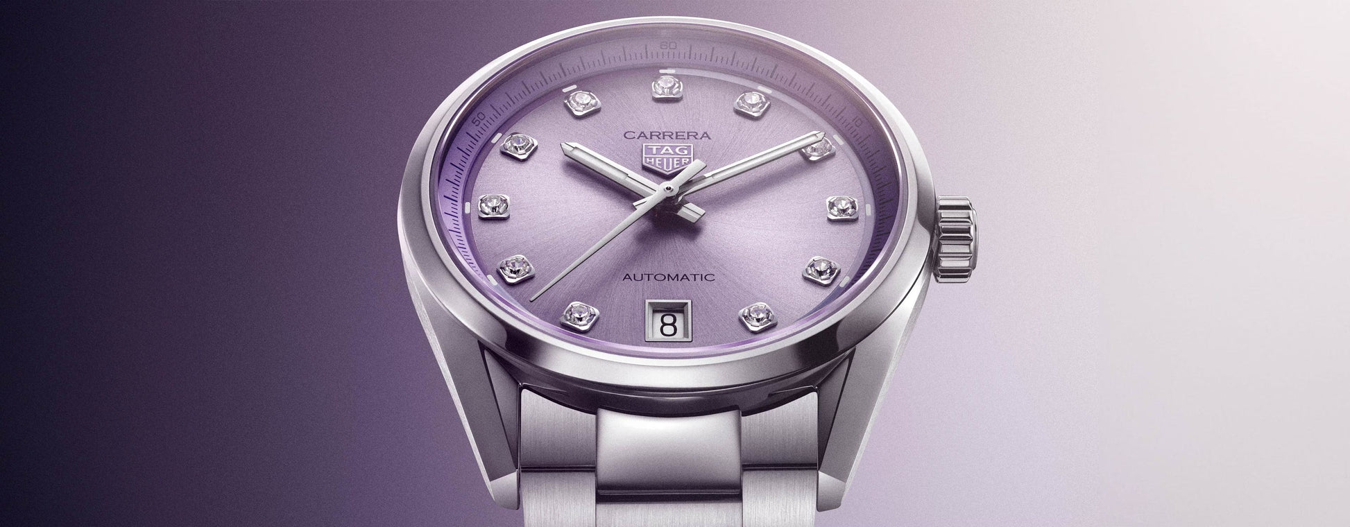 Unworn  Carrera Calibre 7 Date, Stainless Steel and Diamonds, 36Mm, Ref# WBN2319.BA0001, Box & Papers