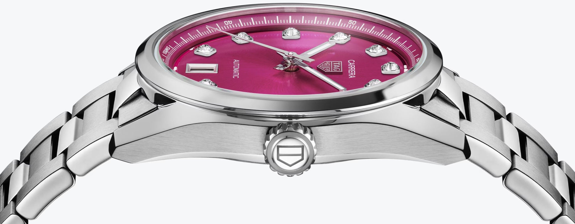 Unworn  Carrera Calibre 7 Date, Stainless Steel and Diamonds, 36Mm, Ref# WBN2318.BA0001, Box & Papers