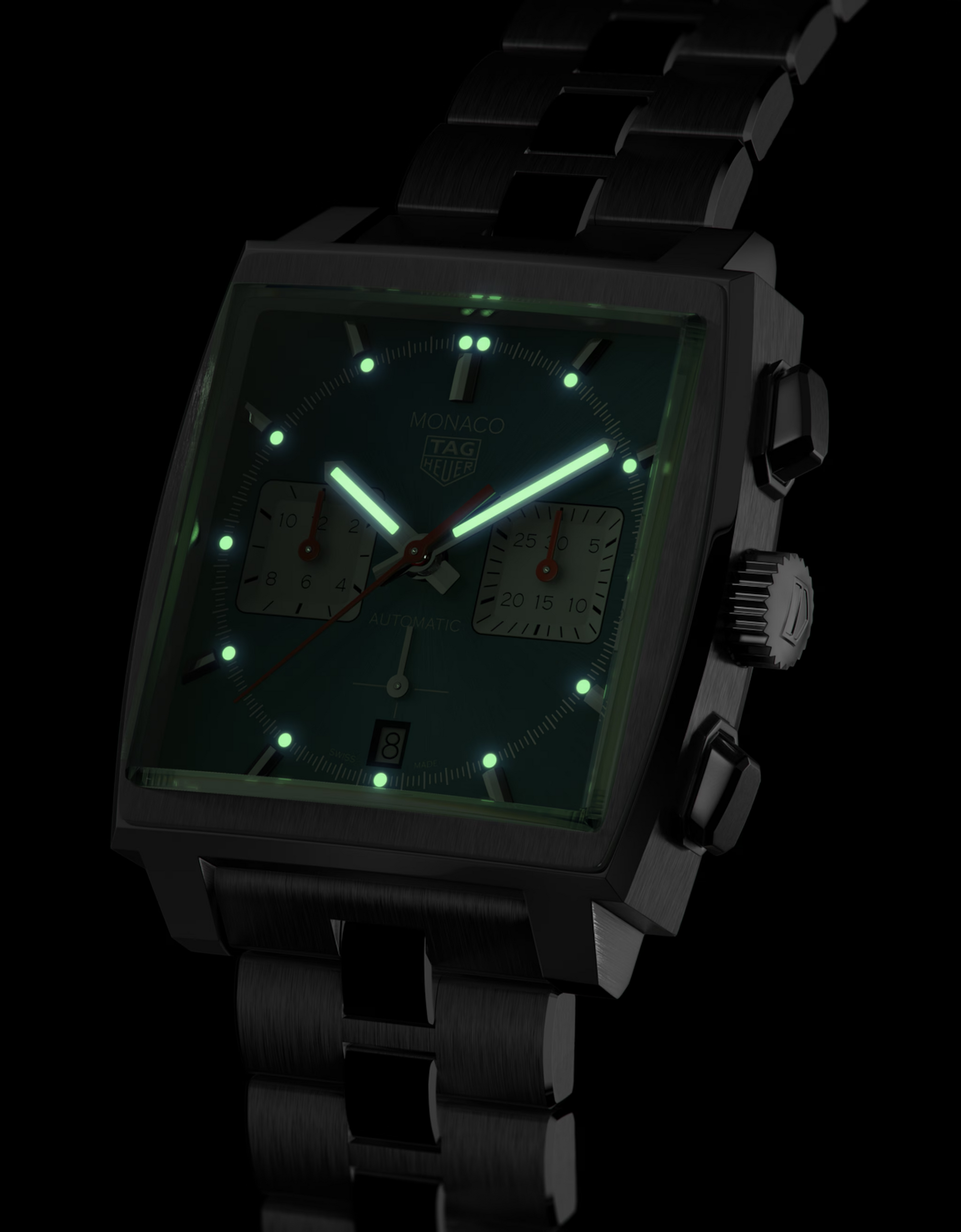 Unworn  Monaco Chronograph Automatic, Stainless Steel, 39Mm, Ref# CBL2111.BA0644, Box and Papers