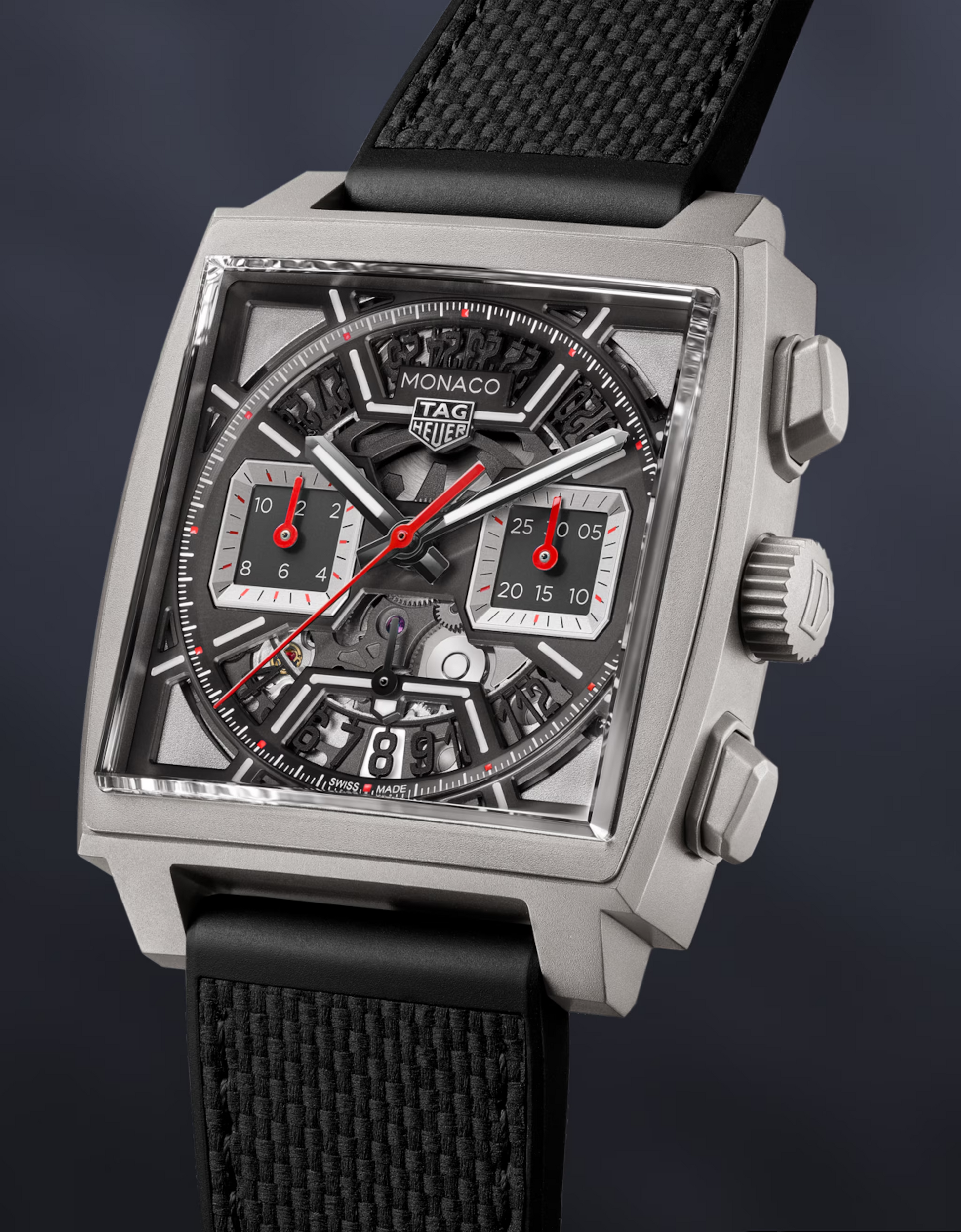 Unworn  Monaco Chronograph Skeleton, Titanium, Automatic, 39Mm, Ref# CBL2183.FT6236, Box and Papers