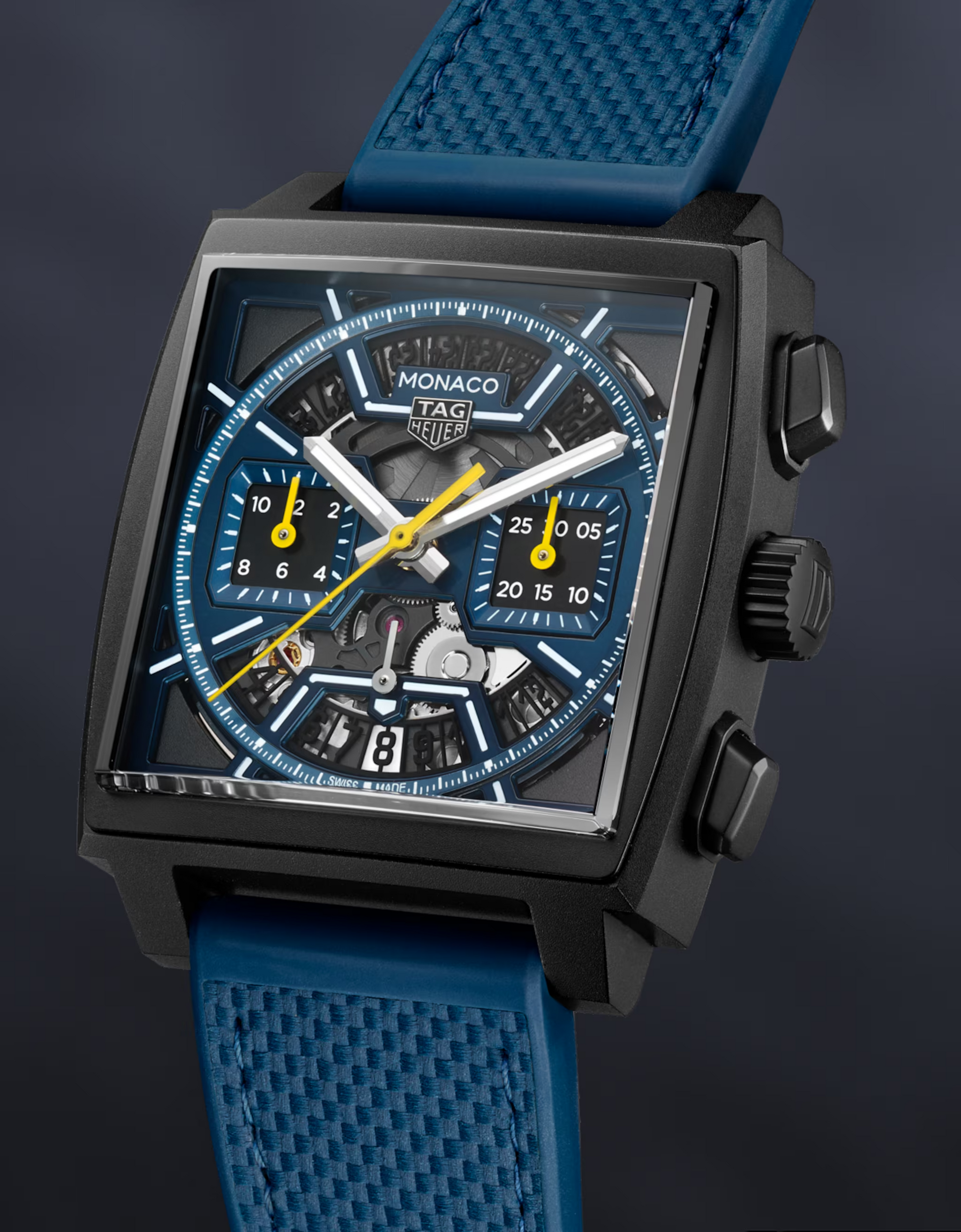 Unworn  Monaco Chronograph Skeleton, Black DLC Titanium, Automatic, 39Mm, Ref# CBL2188.FT6261, Box and Papers