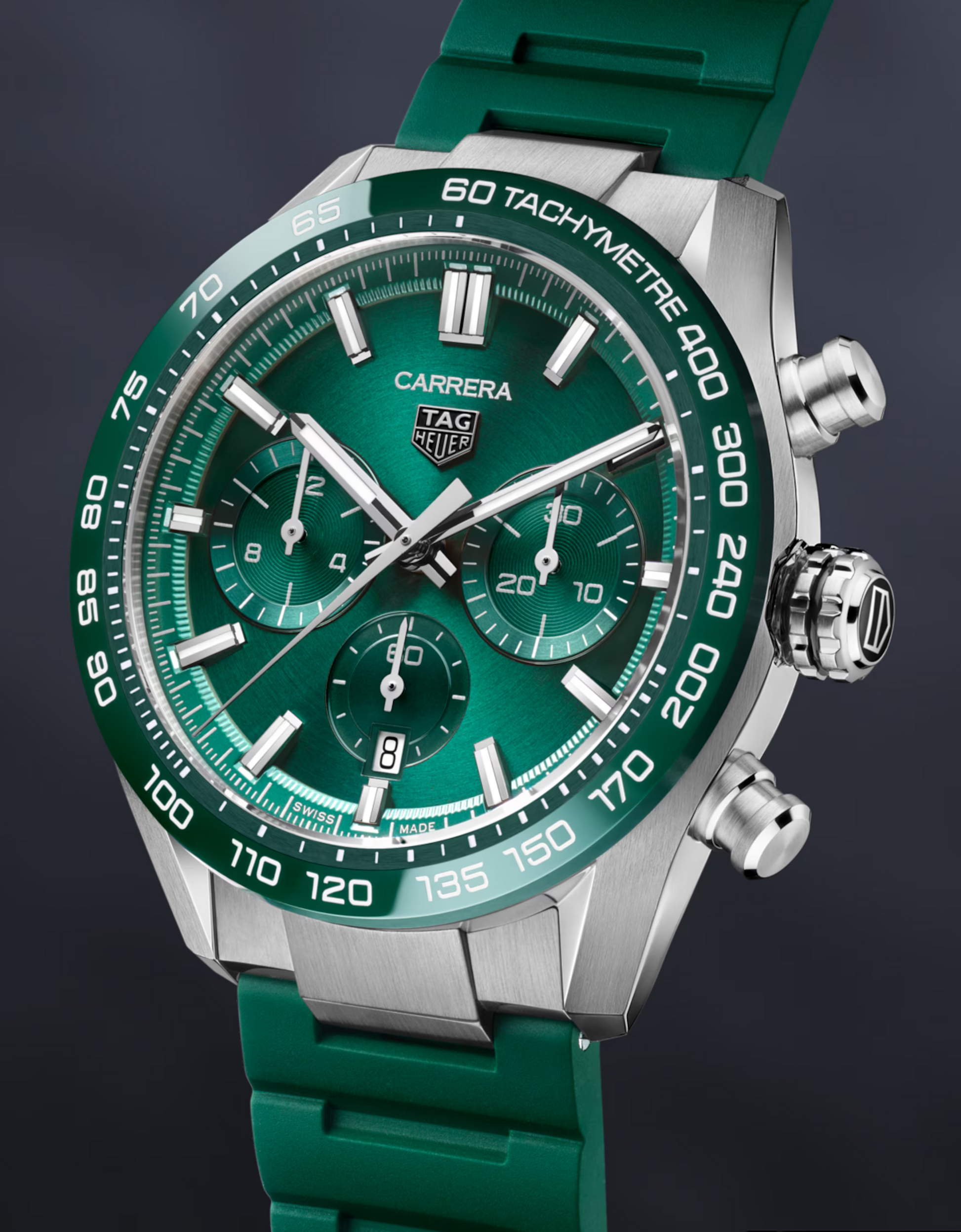 Unworn  Carrera Chronograph, Stainless Steel and Ceramic, 44Mm, Ref# CBN2A1N.FT6238, Box & Papers