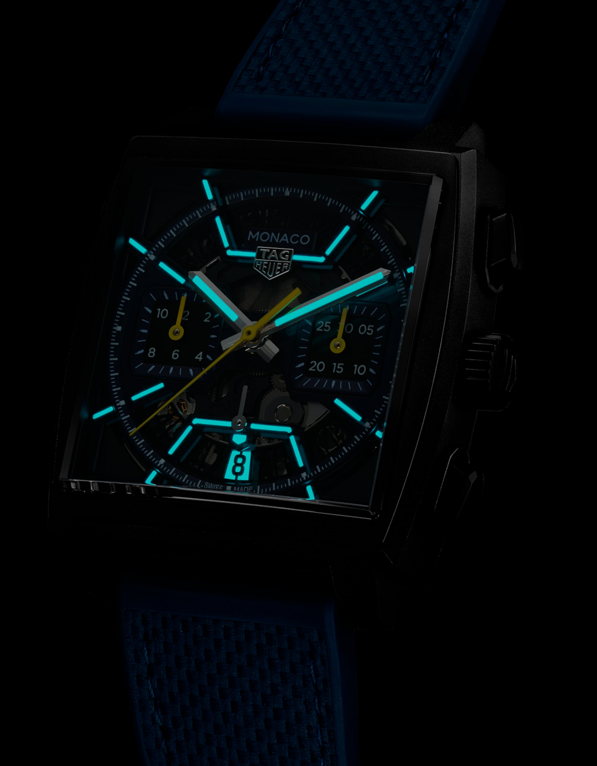 Unworn  Monaco Chronograph Skeleton, Black DLC Titanium, Automatic, 39Mm, Ref# CBL2188.FT6261, Box and Papers