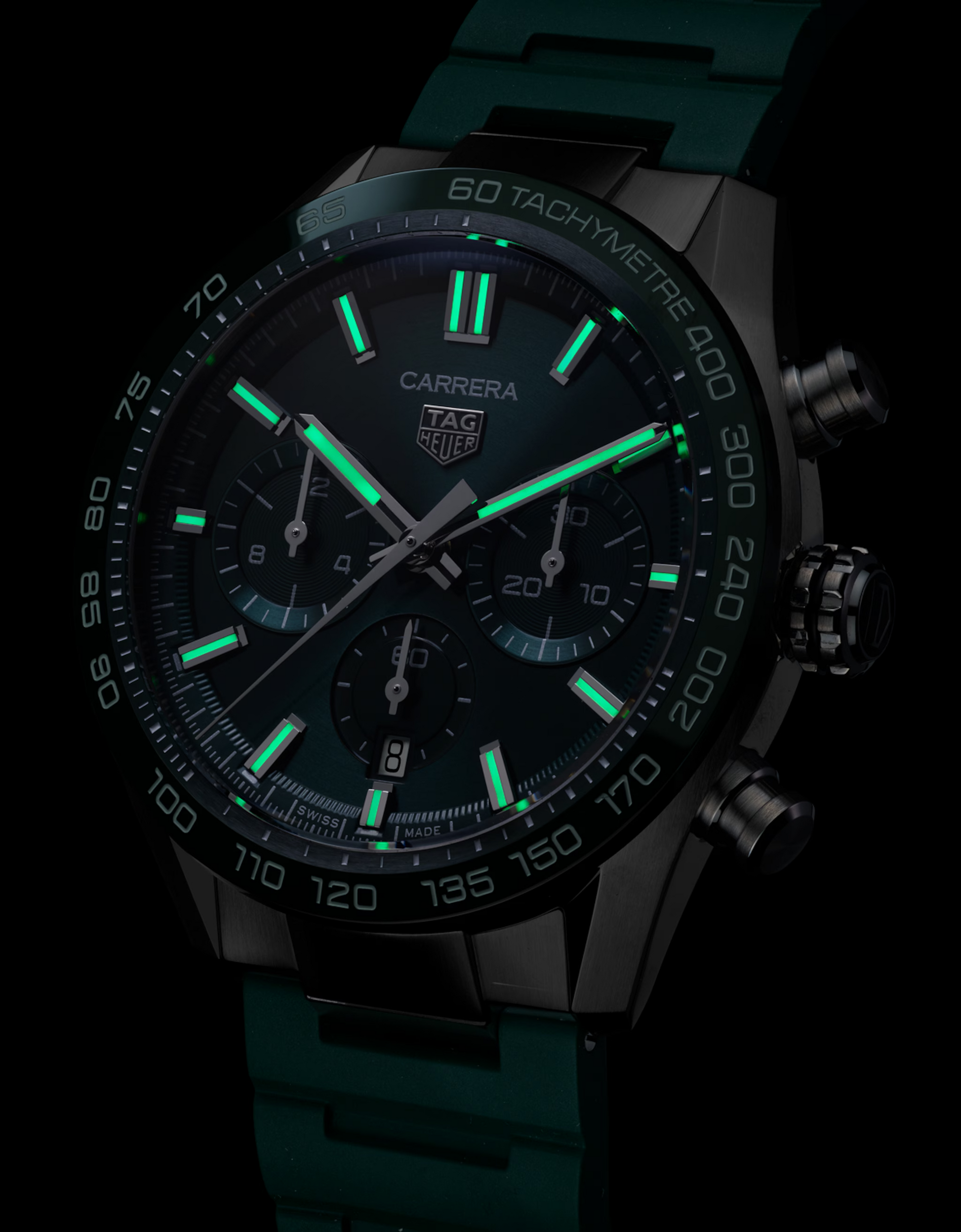 Unworn  Carrera Chronograph, Stainless Steel and Ceramic, 44Mm, Ref# CBN2A1N.FT6238, Box & Papers