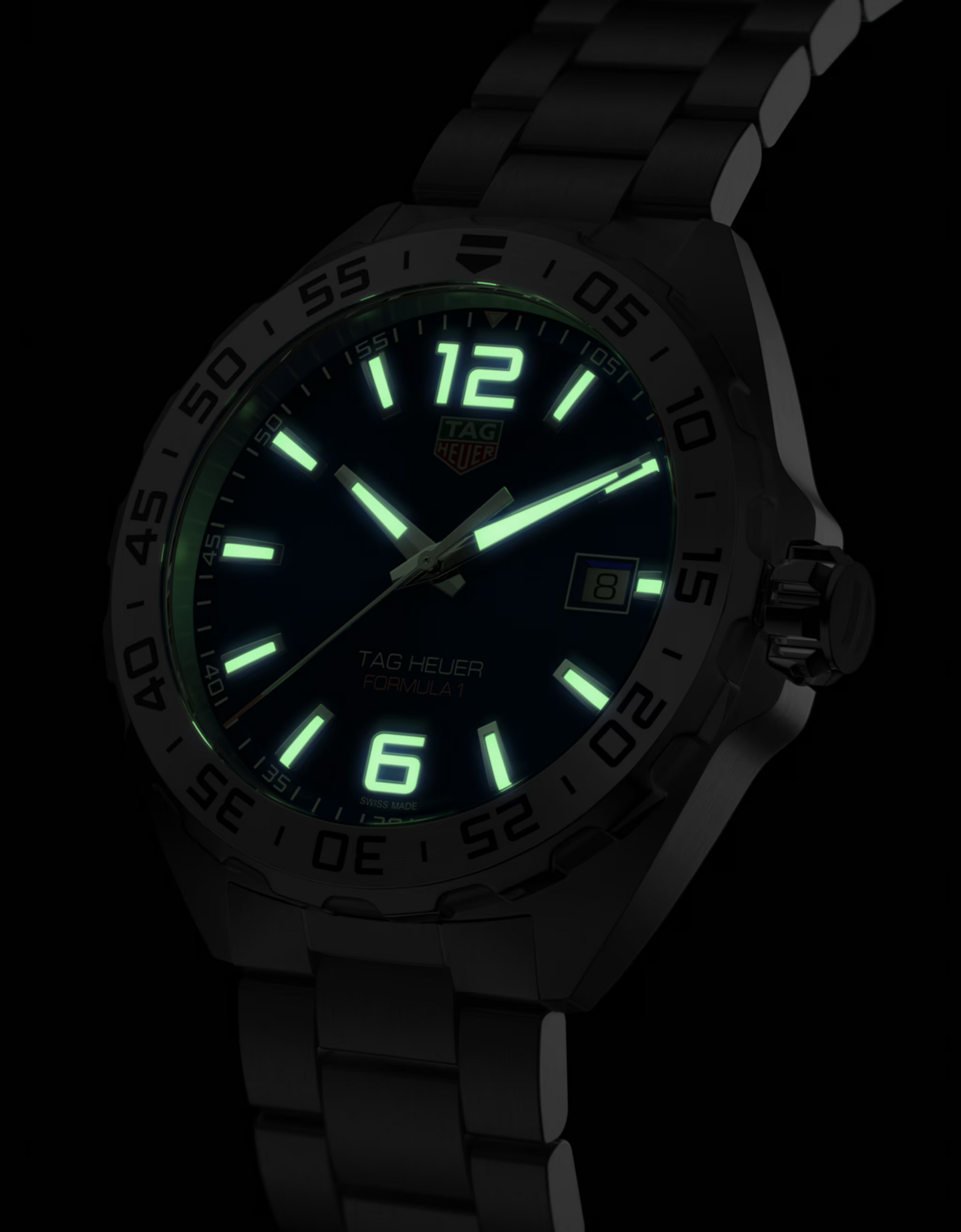 Unworn  Formula 1 Date, Stainless Steel, 41Mm, Ref# WAZ1118.BA0875, Box & Papers