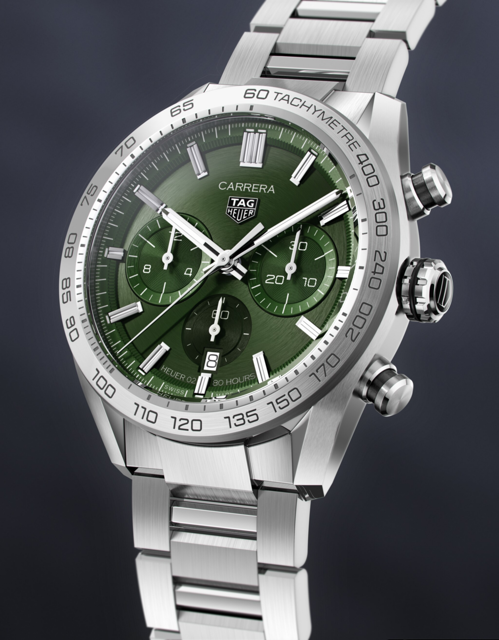 Unworn  Carrera Chronograph, Stainless Steel, 44Mm, Ref# CBN2A10.BA0643, Box & Papers