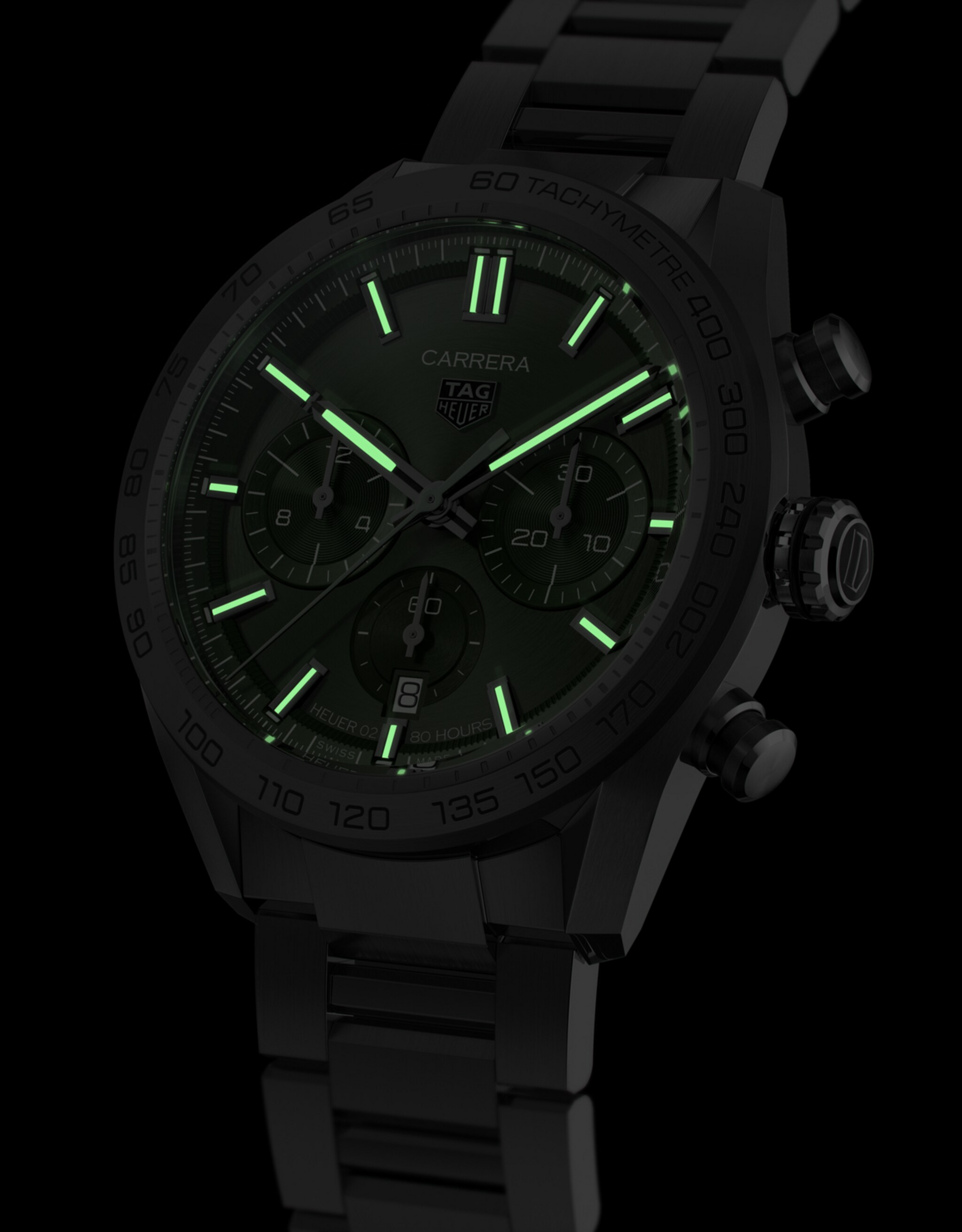 Unworn  Carrera Chronograph, Stainless Steel, 44Mm, Ref# CBN2A10.BA0643, Box & Papers