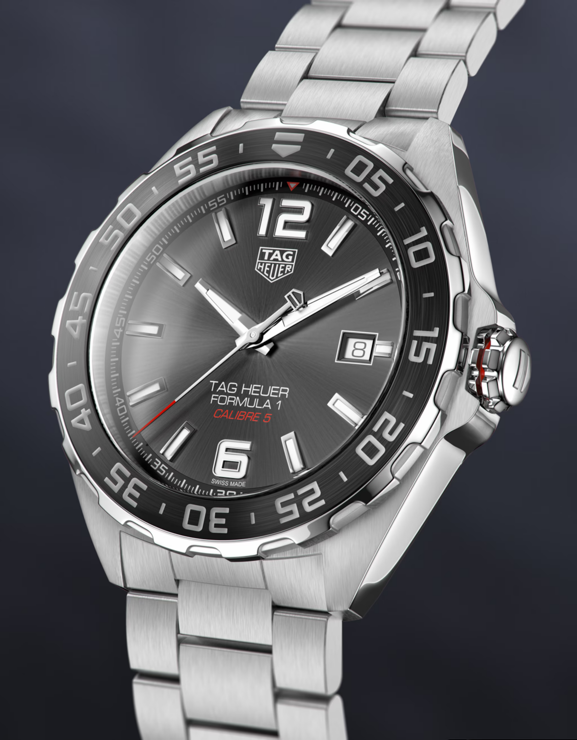 Unworn  Formula 1 Date, Automatic, 43 Mm, Stainless Steel, Ref# WAZ2011.BA0842, Box & Papers