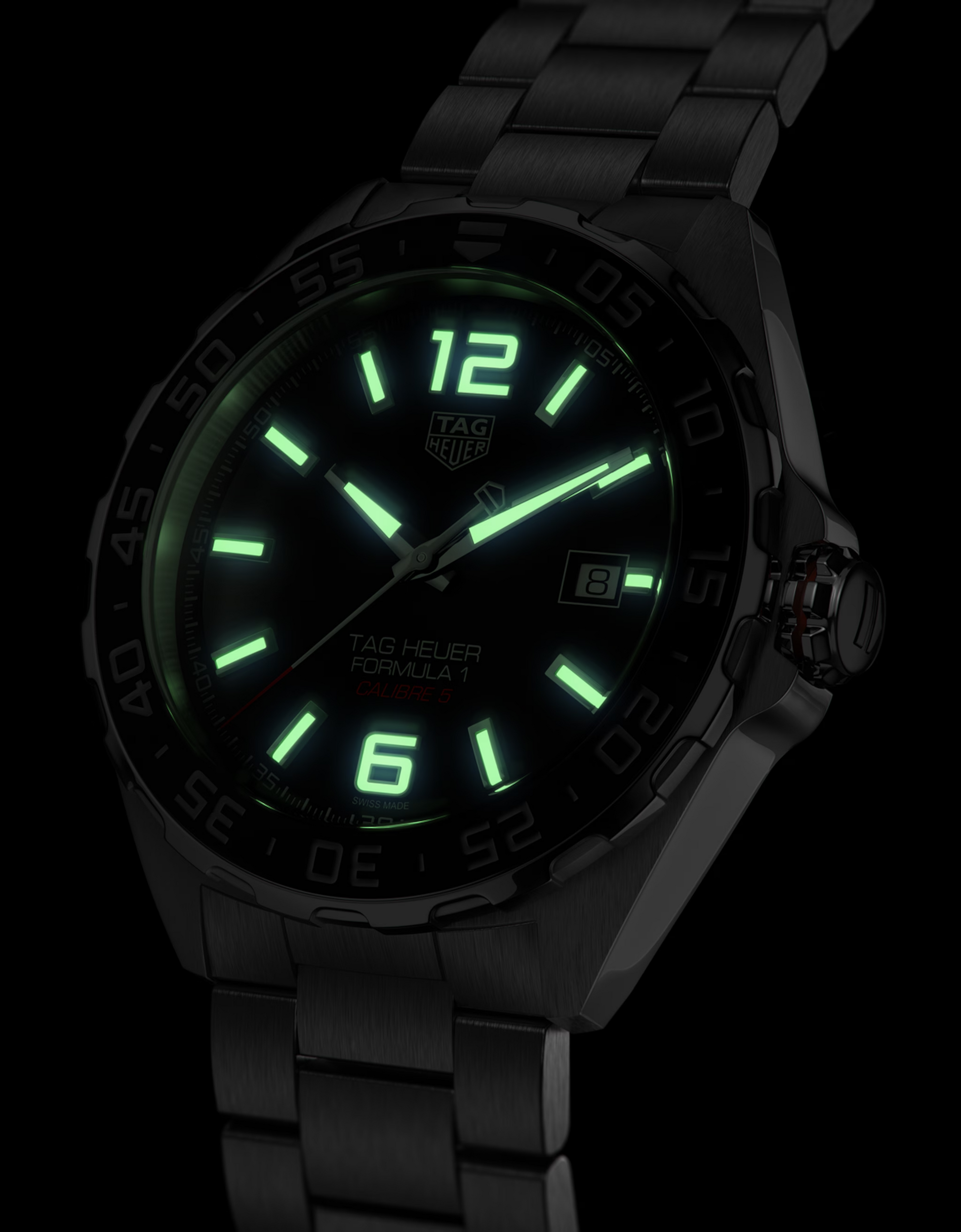 Unworn  Formula 1 Date, Automatic, 43 Mm, Stainless Steel, Ref# WAZ2011.BA0842, Box & Papers