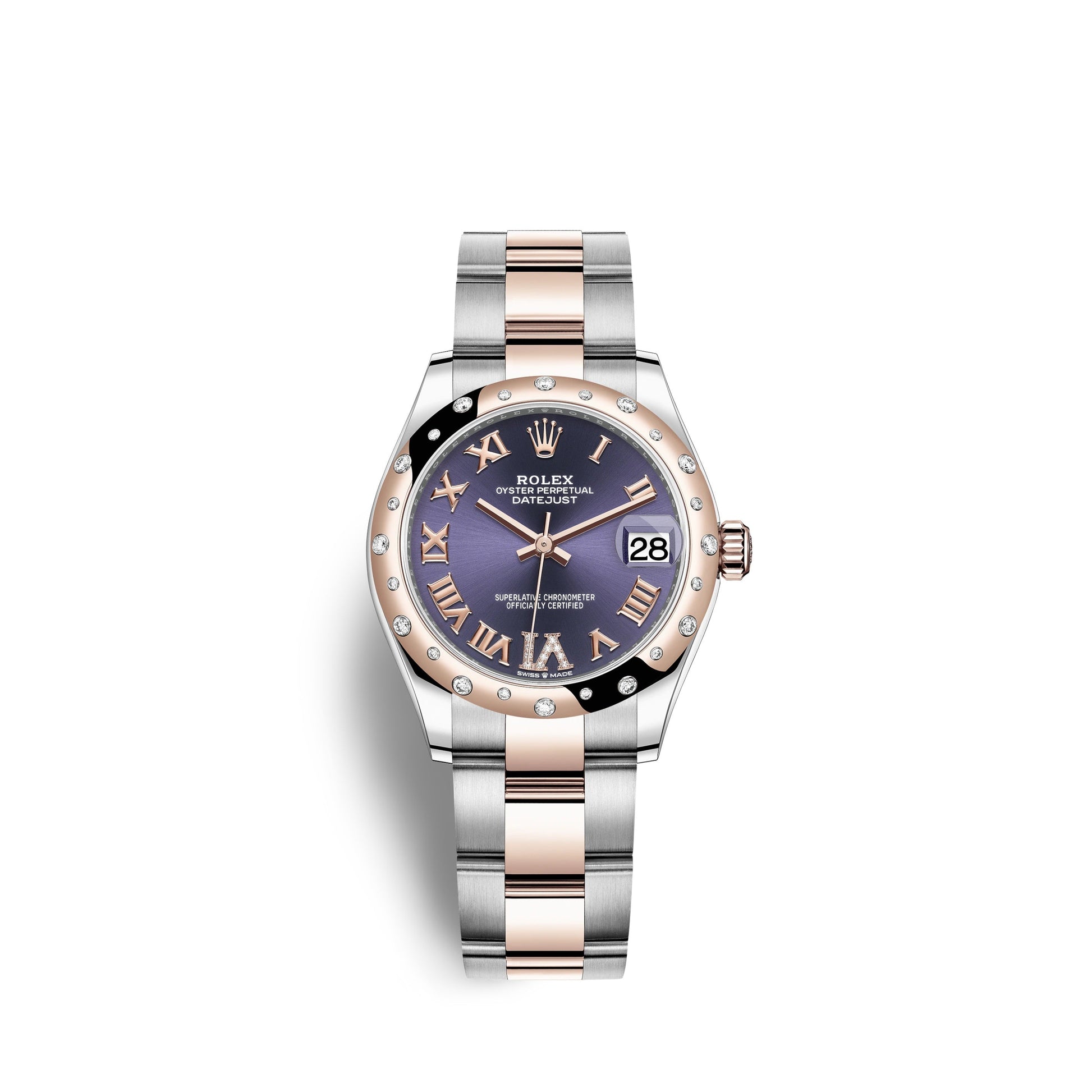Datejust 31, Oystersteel, 18Kt Everose Gold and Diamonds, Ref# 278341RBR-0019