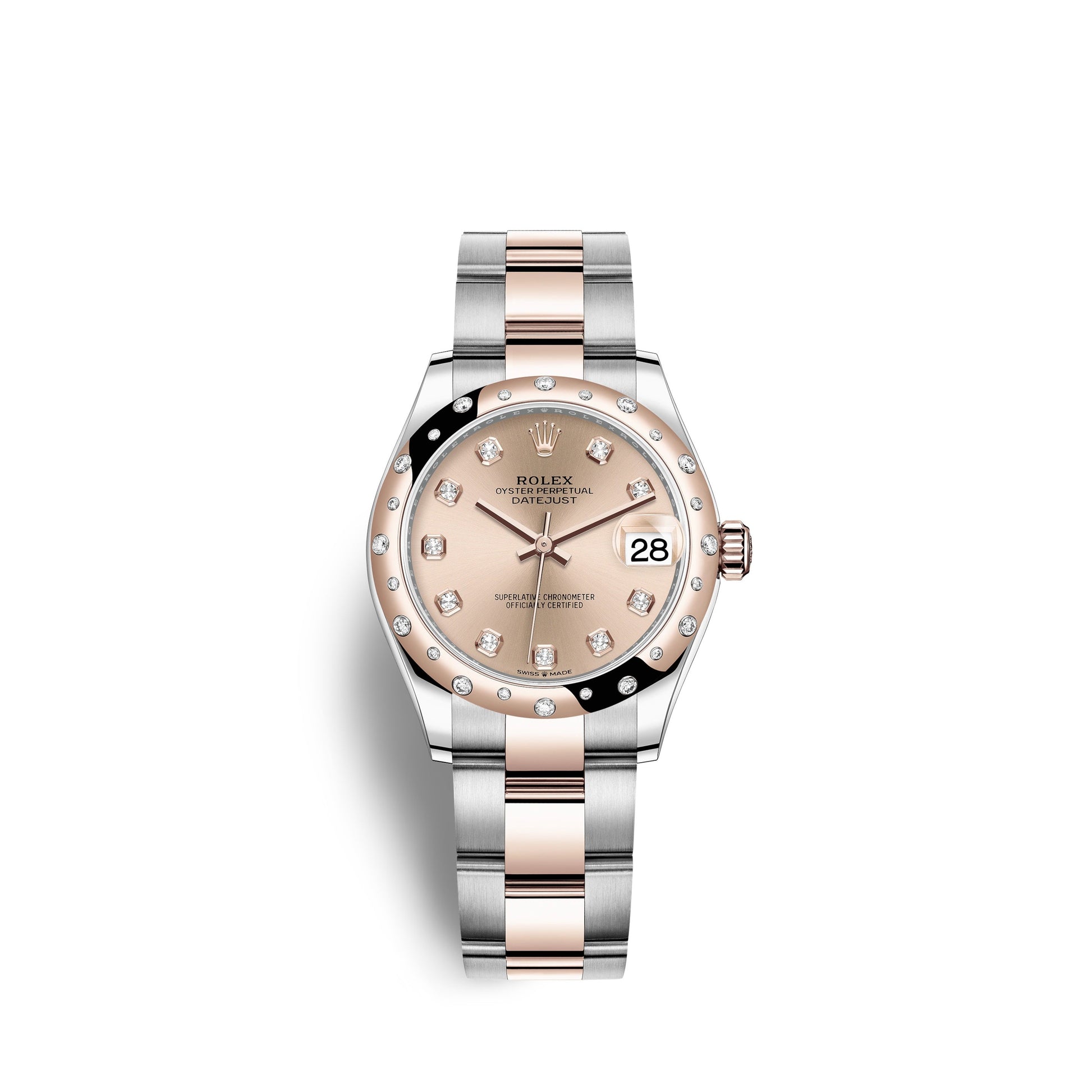 Datejust 31, Oystersteel, 18Kt Everose Gold and Diamonds, Ref# 278341RBR-0023