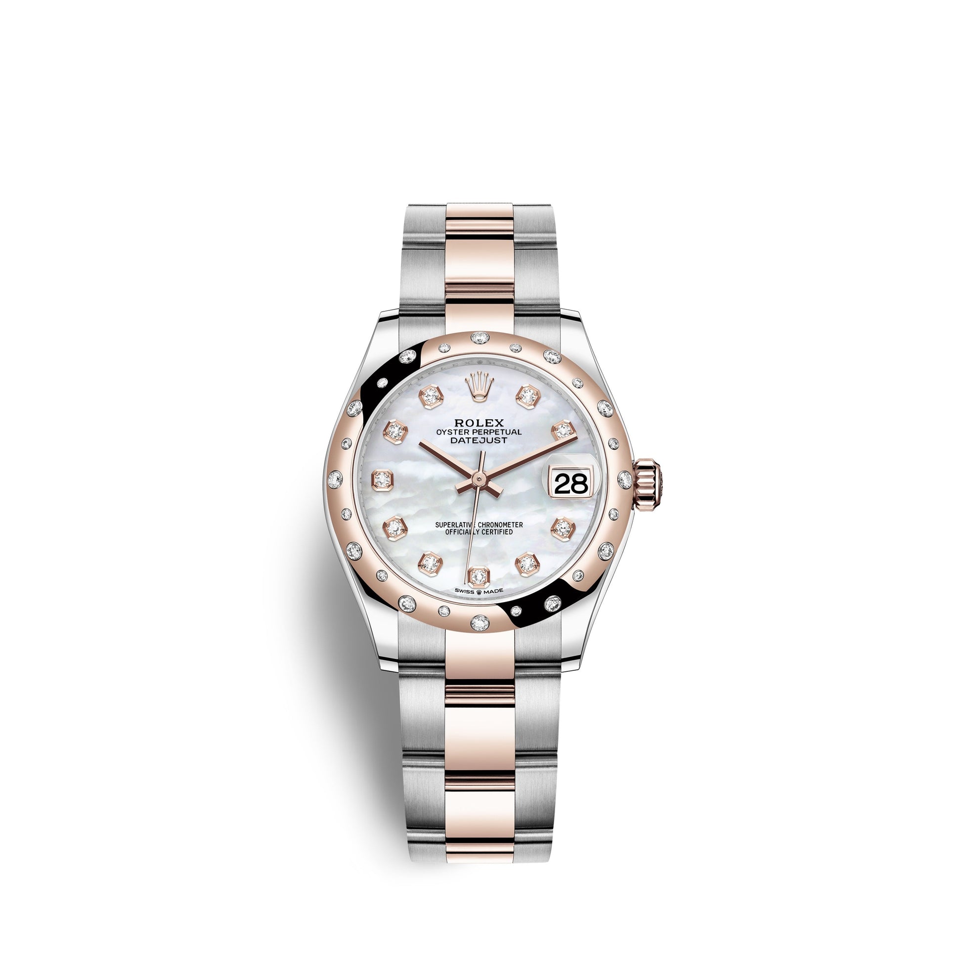 Datejust 31, Oystersteel, 18Kt Everose Gold and Diamonds, Ref# 278341RBR-0025
