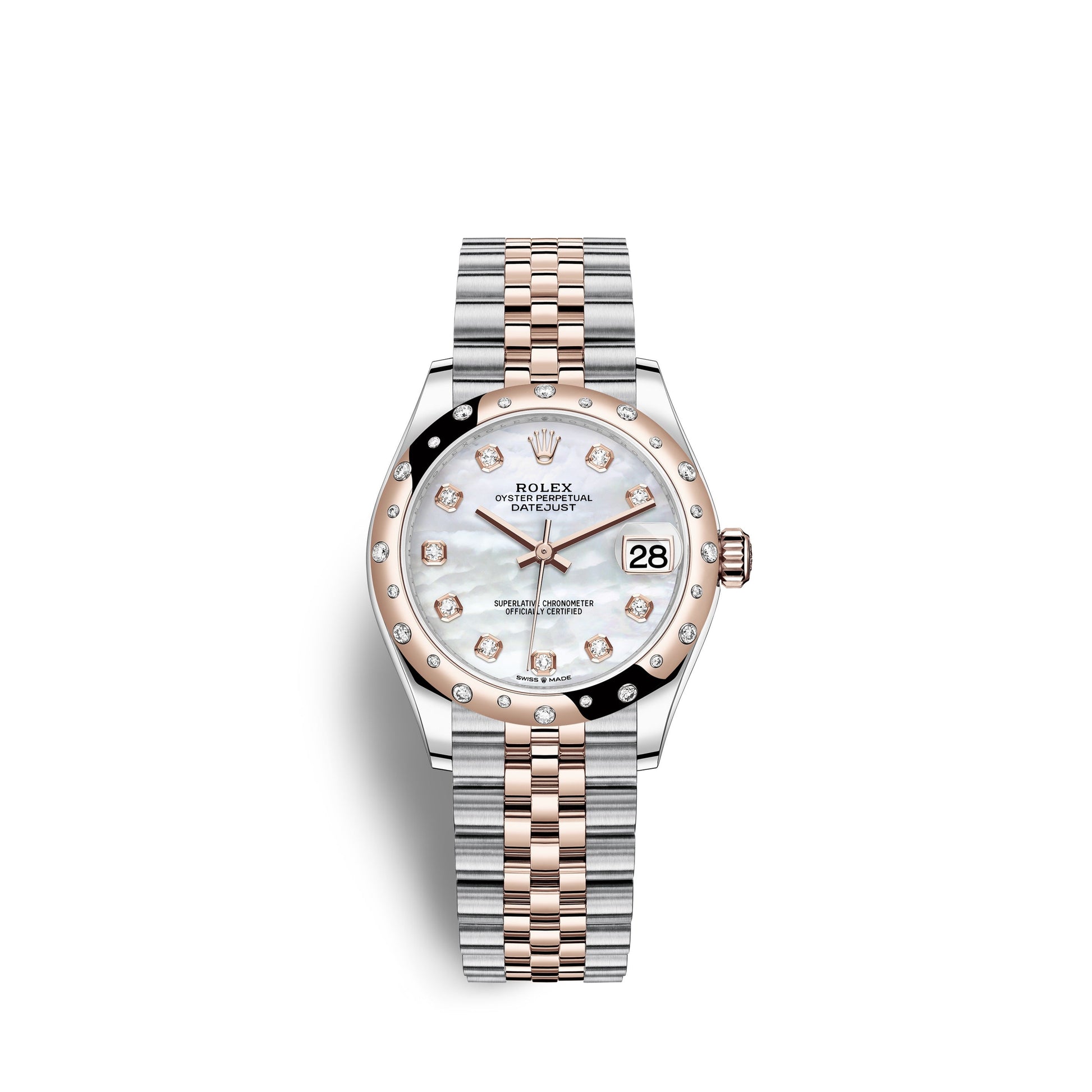 Datejust 31, Oystersteel, 18Kt Everose Gold and Diamonds, Ref# 278341RBR-0026
