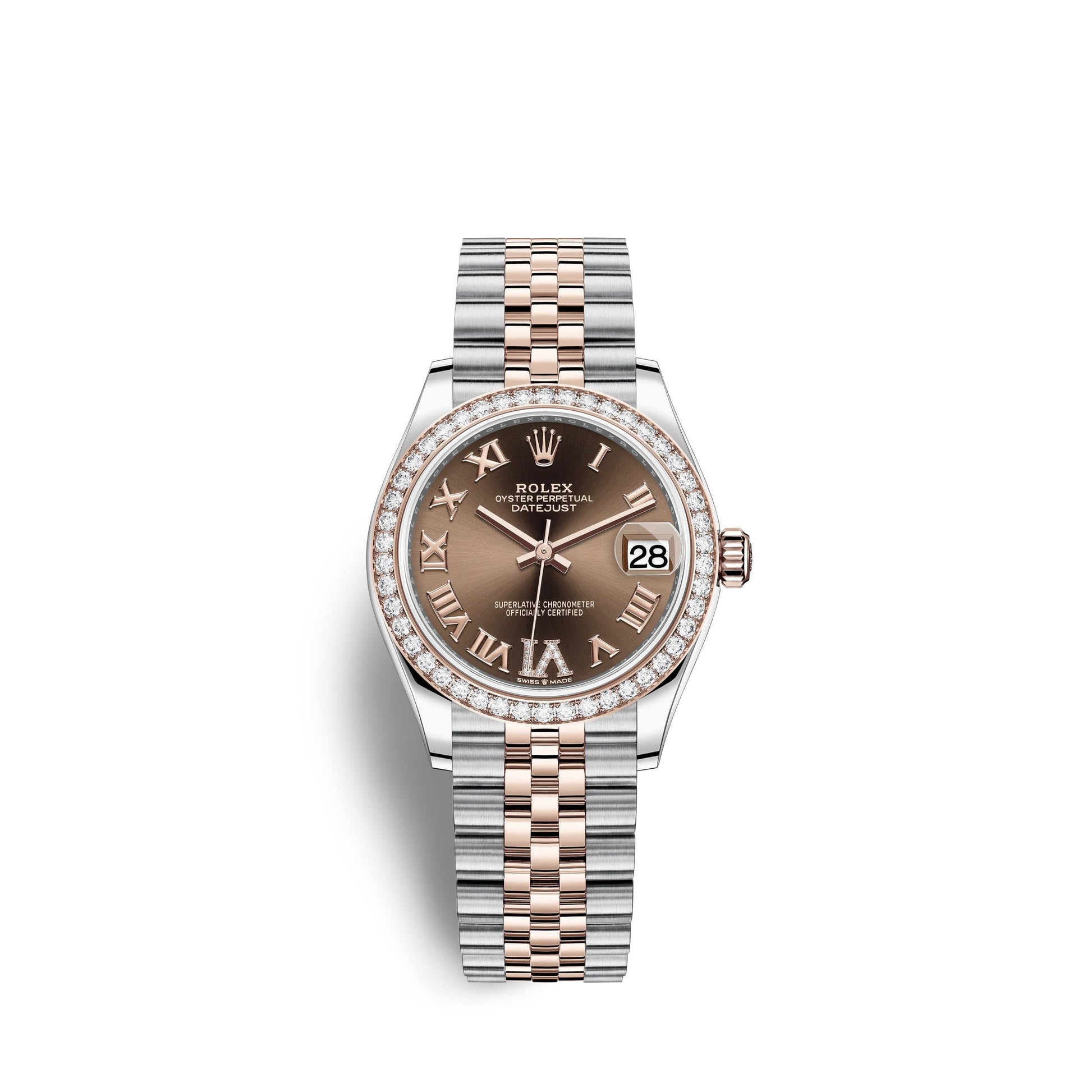 Datejust 31, Oystersteel, 18Kt Everose Gold and Diamonds, Ref# 278381RBR-0006