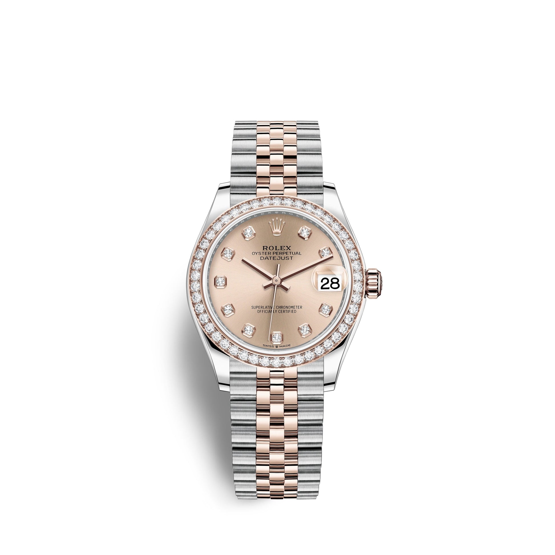 Datejust 31, Oystersteel, 18Kt Everose Gold and Diamonds, Ref# 278381RBR-0024
