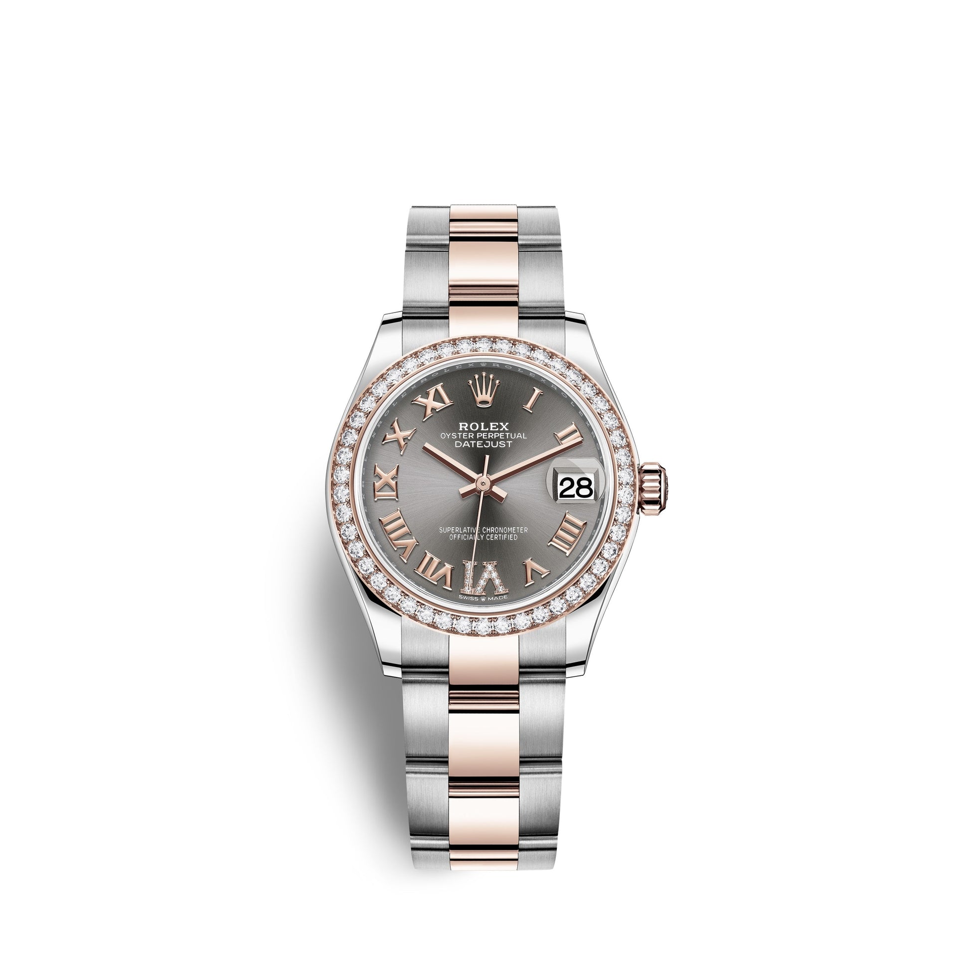Datejust 31, Oystersteel, 18Kt Everose Gold and Diamonds, Ref# 278381RBR-0029