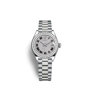 Lady-Datejust 28Mm, 18K White Gold, Ref# 279139Rbr-0014
