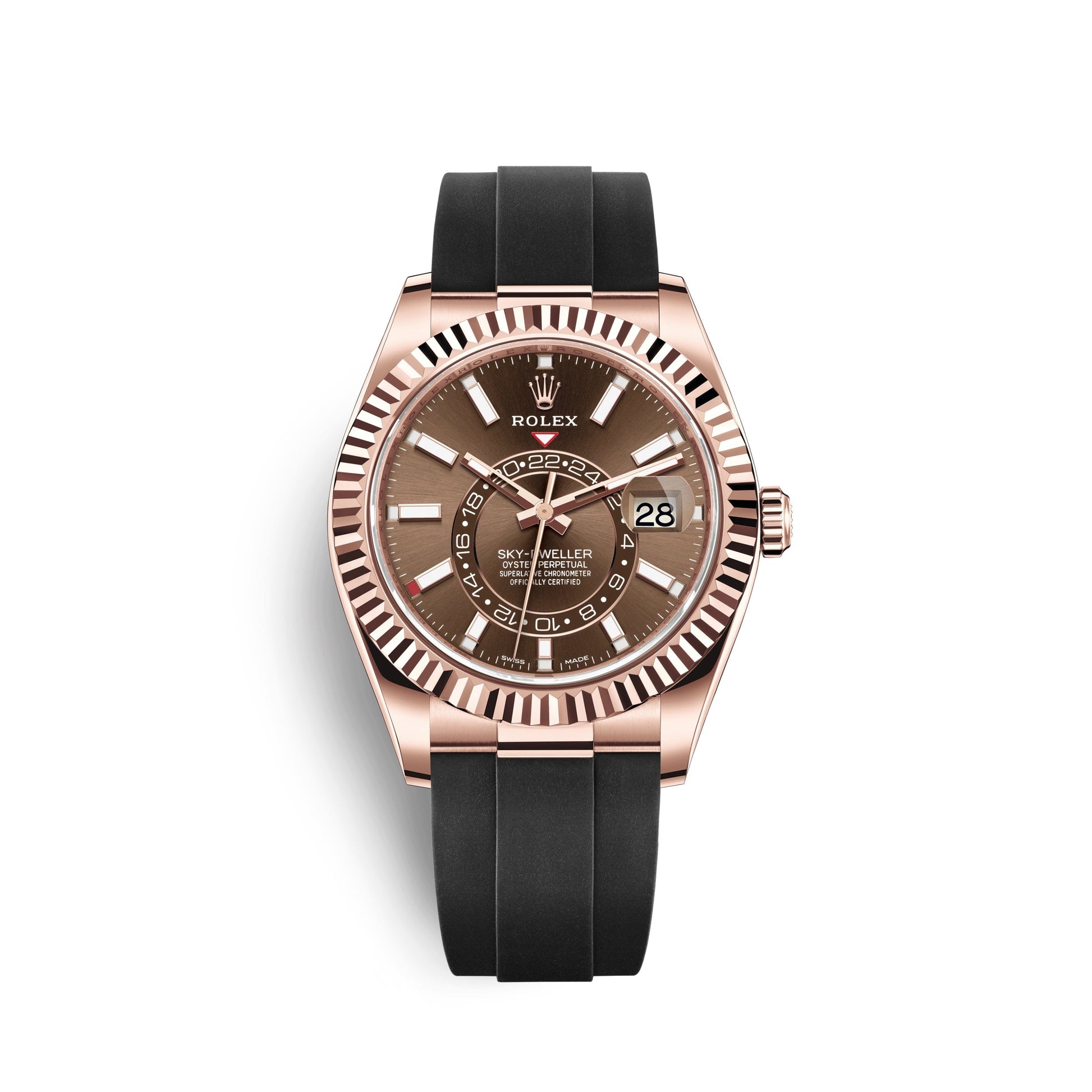 Sky-Dweller 42Mm, 18K Everose Gold, Oysterflex, Ref# 326235-0005