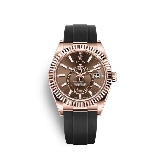 Sky-Dweller 42Mm, 18K Everose Gold, Oysterflex, Ref# 326235-0005