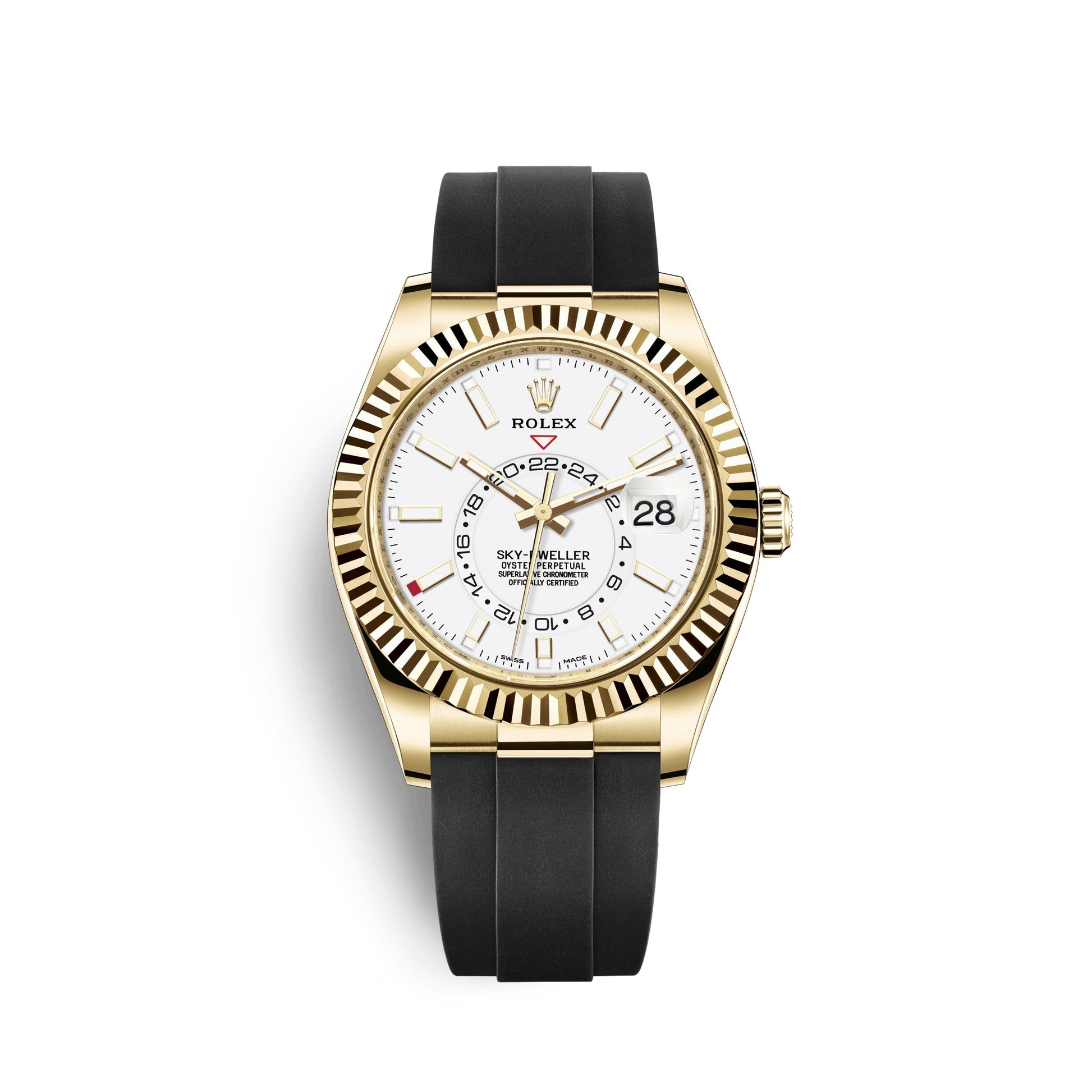 Sky-Dweller 42Mm, 18K Yellow Gold, Oysterflex Ref# 326238-0006