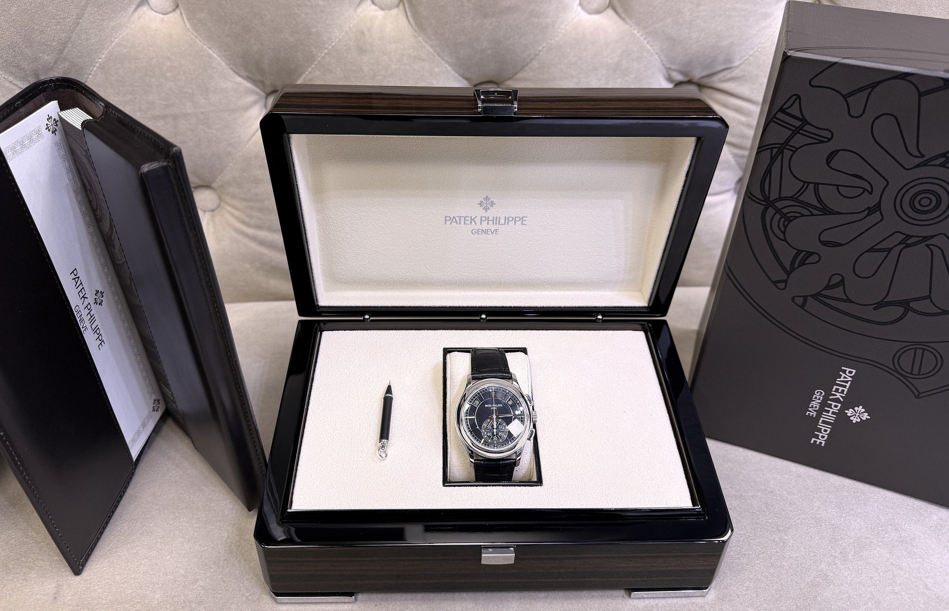 Patek Philippe 5905P Annual Calendar Flyback Chronograph Platinum 42Mm Automatic Luxury Watch