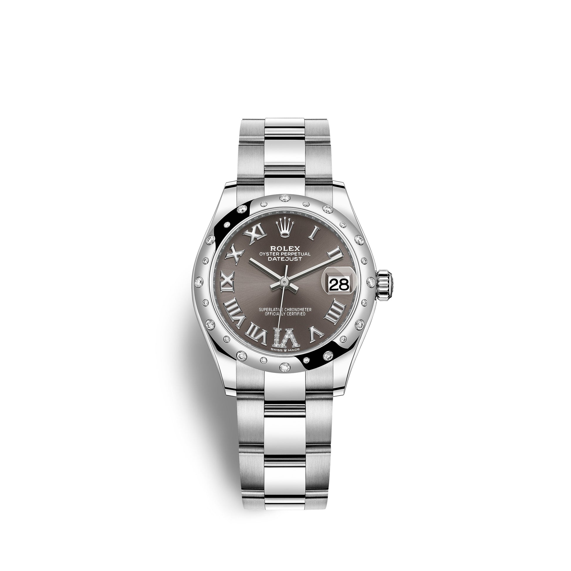 Datejust 31, Oystersteel, 18Kt White Gold and Diamonds, Ref# 278344RBR-0029