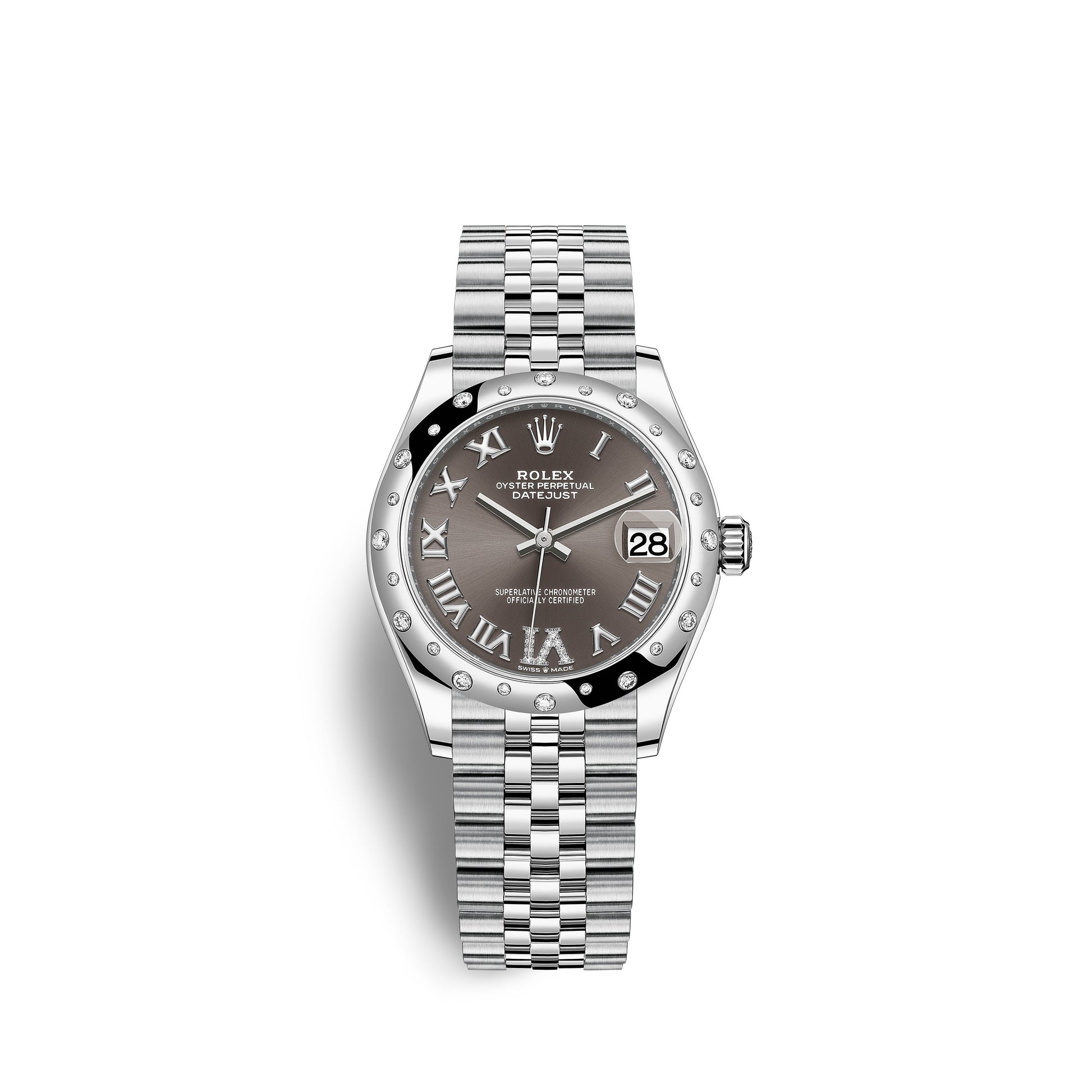 Datejust 31, Oystersteel, 18Kt White Gold and Diamonds, Ref# 278344RBR-0030
