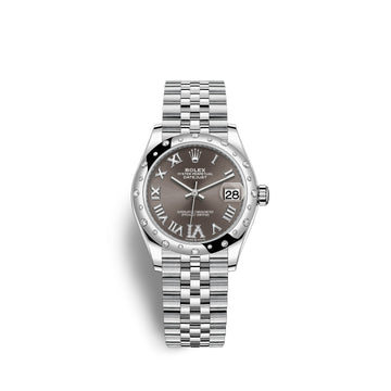 Datejust 31, Oystersteel, 18Kt White Gold and Diamonds, Ref# 278344RBR-0030