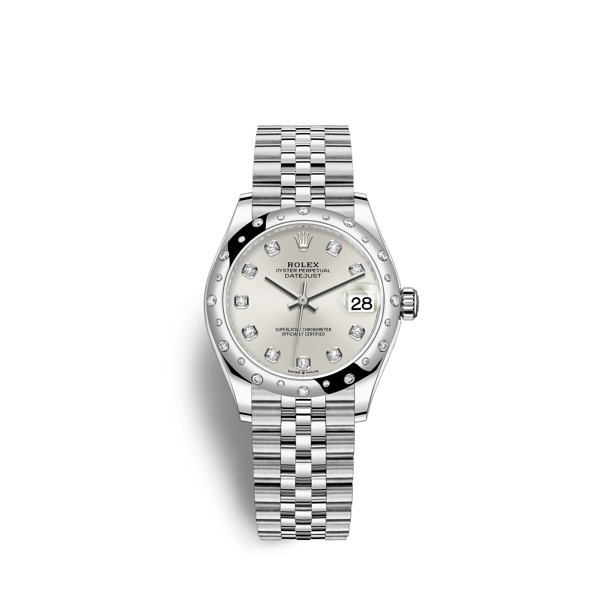 Datejust 31, Oystersteel, 18Kt White Gold and Diamonds, Ref# 278344RBR-0032
