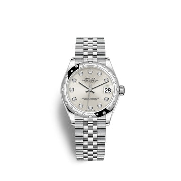 Datejust 31, Oystersteel, 18Kt White Gold and Diamonds, Ref# 278344RBR-0032