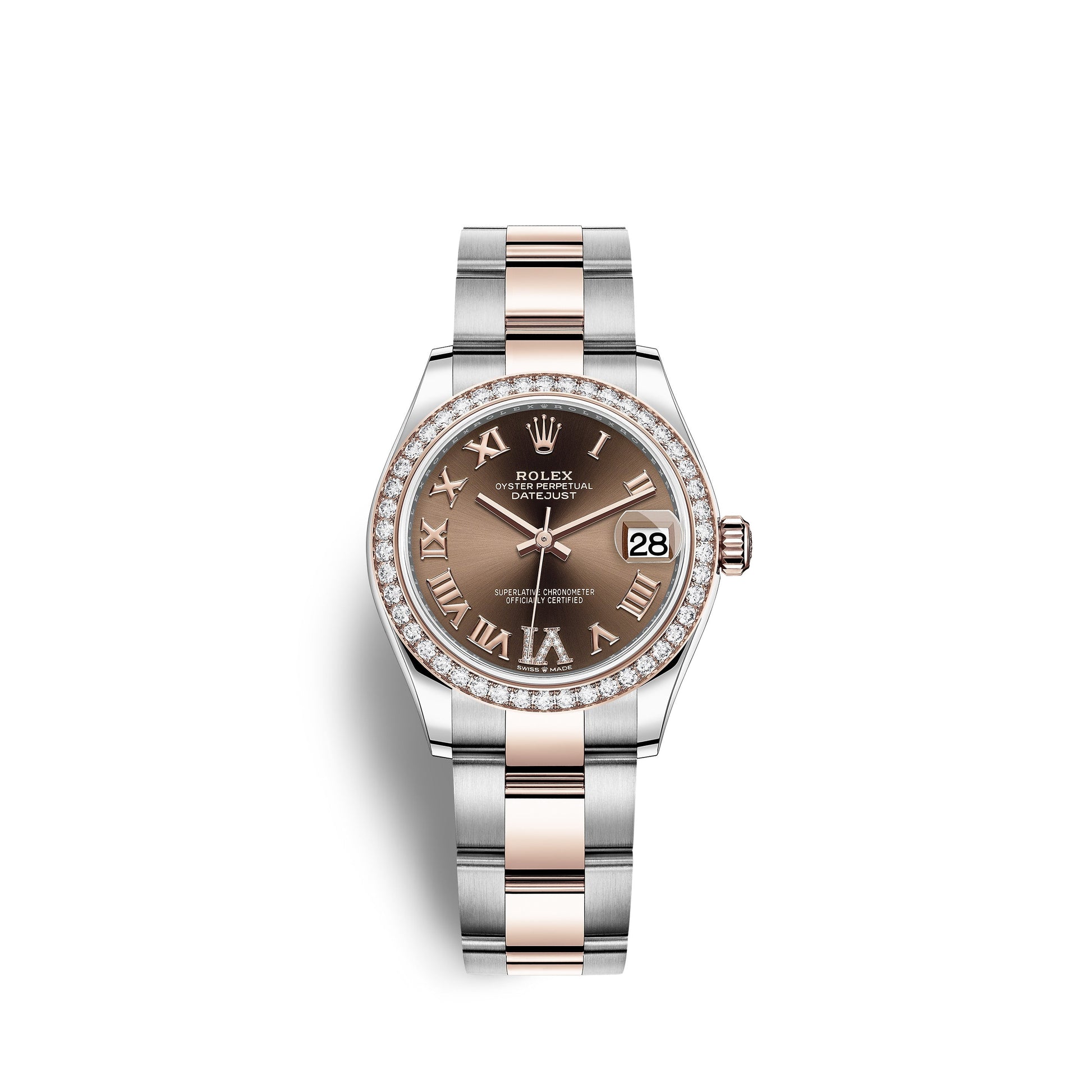 Datejust 31, Oystersteel, 18Kt Everose Gold and Diamonds, Ref# 278381RBR-0005