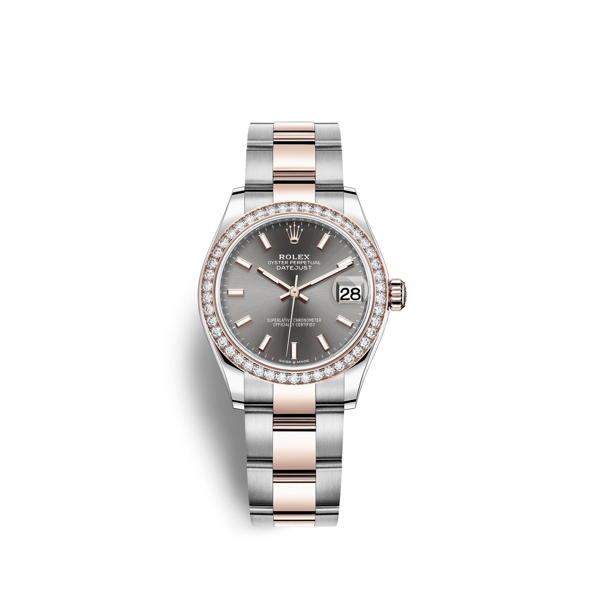 Datejust 31, Oystersteel, 18Kt Everose Gold and Diamonds, Ref# 278381RBR-0017