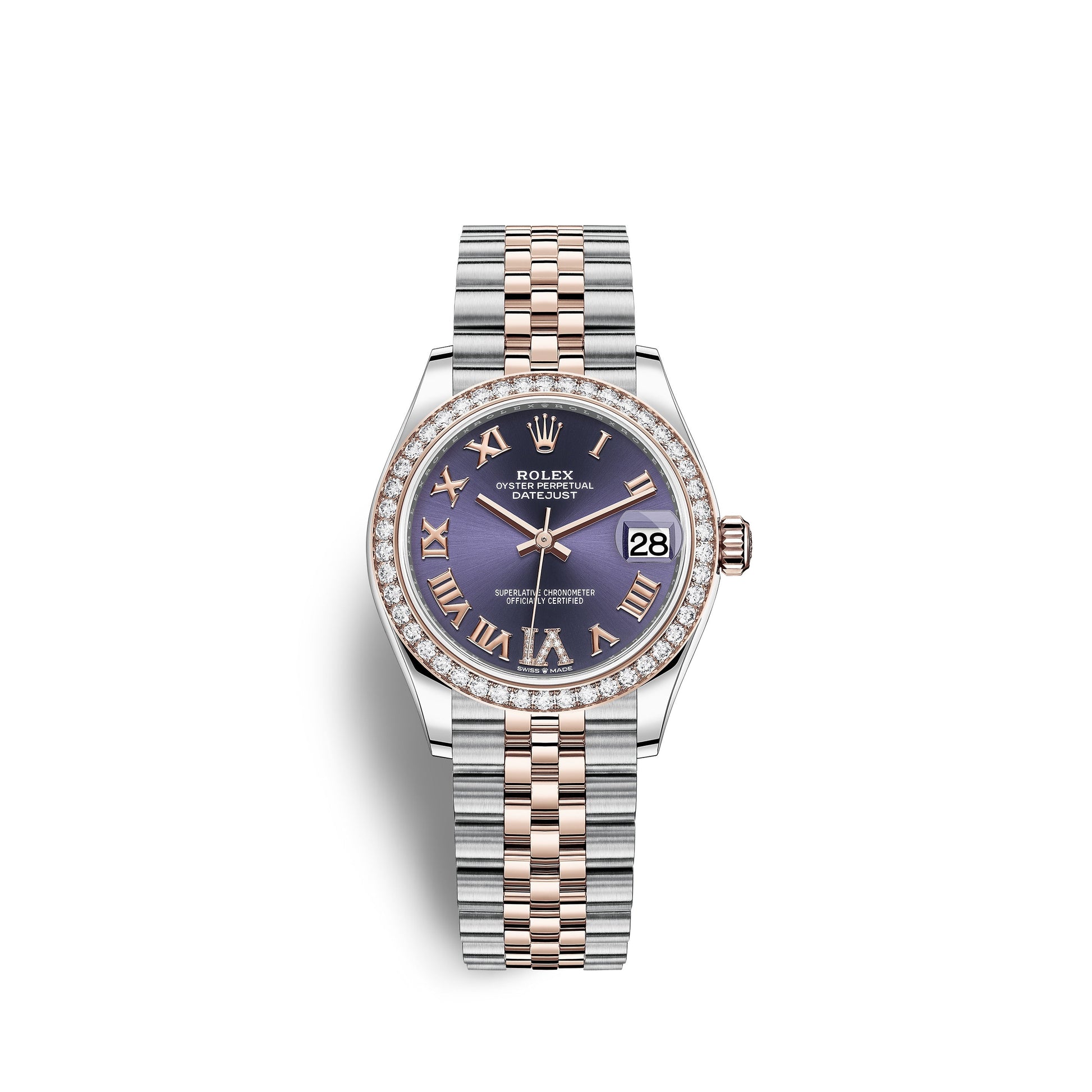 Datejust 31, Oystersteel, 18Kt Everose Gold and Diamonds, Ref# 278381RBR-0020