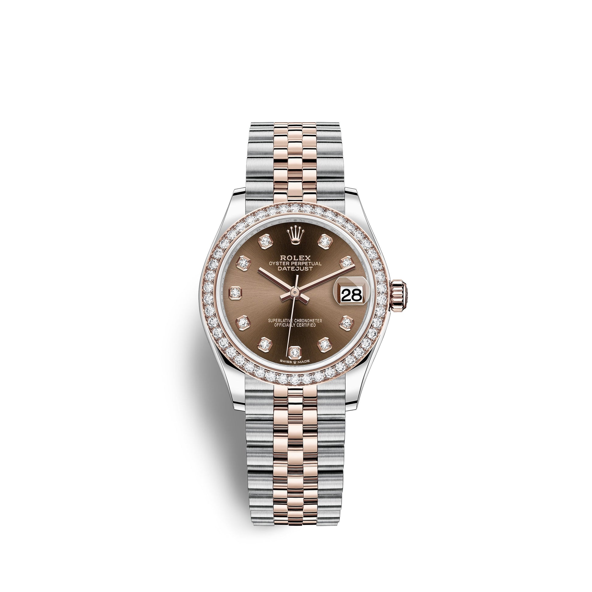 Datejust 31, Oystersteel, 18Kt Everose Gold and Diamonds, Ref# 278381RBR-0028